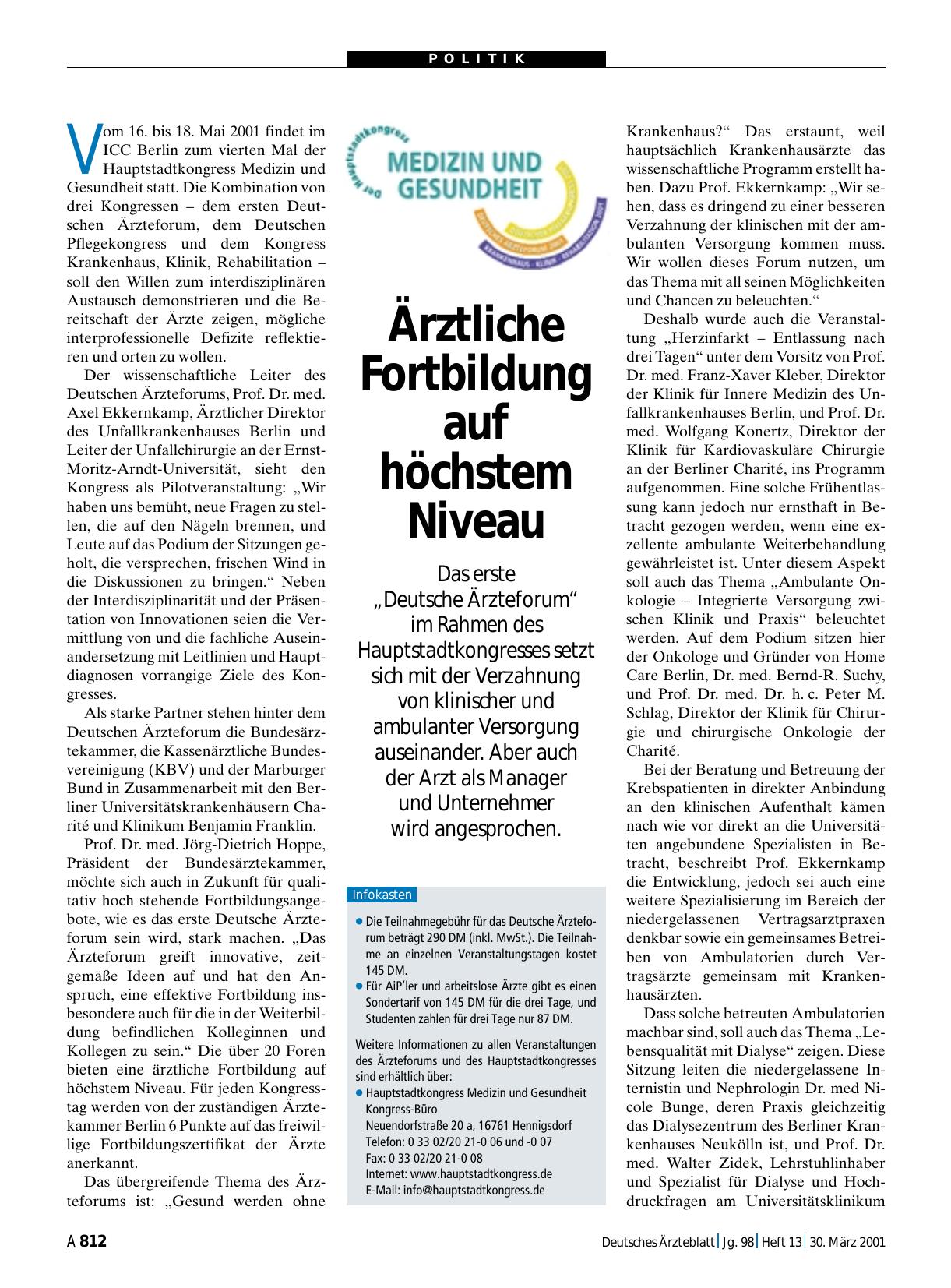Vorschauseite 1: Ärztliche Fortbildung auf höchstem Niveau