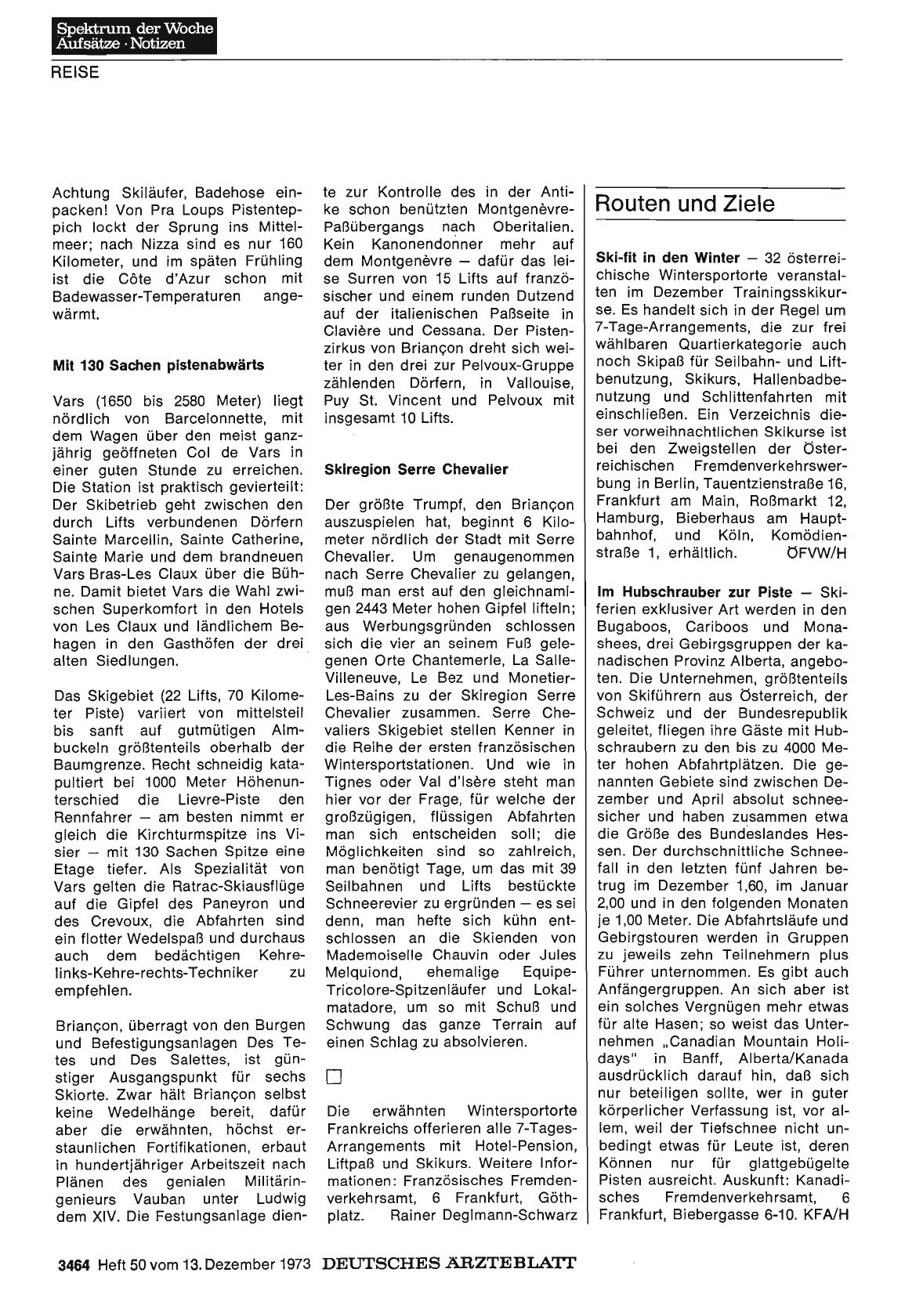 Vorschauseite 1: Routen und Ziele