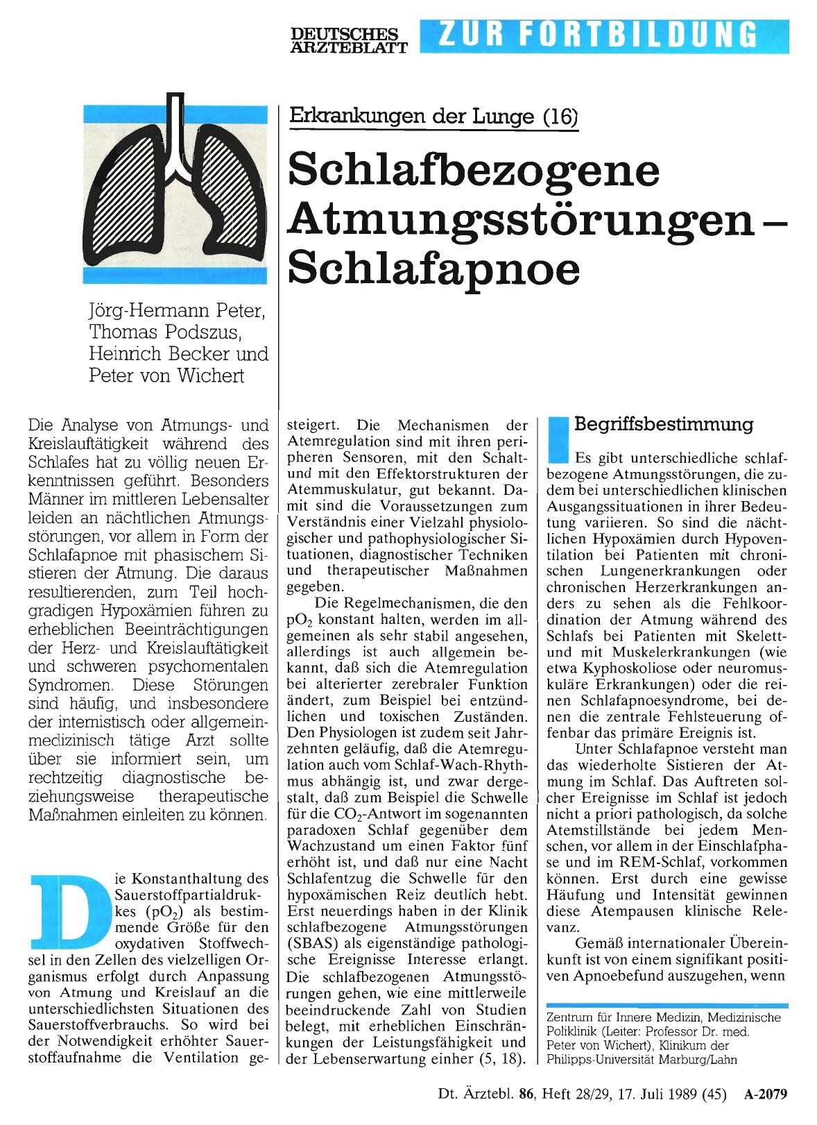 Vorschauseite 1: Erkrankungen der Lunge (16): Schlafbezogene Atmungsstörungen - Schlafapnoe