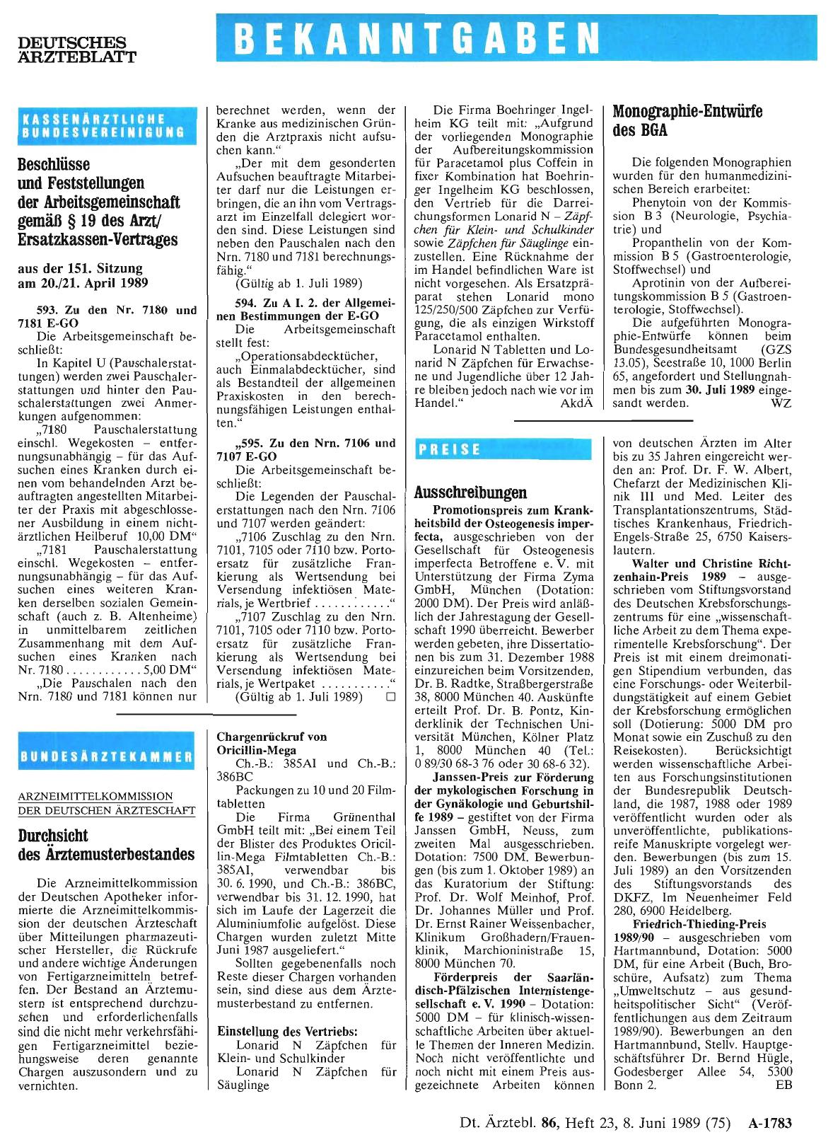 Vorschauseite 1: Monographie-Entwürfe des BGA