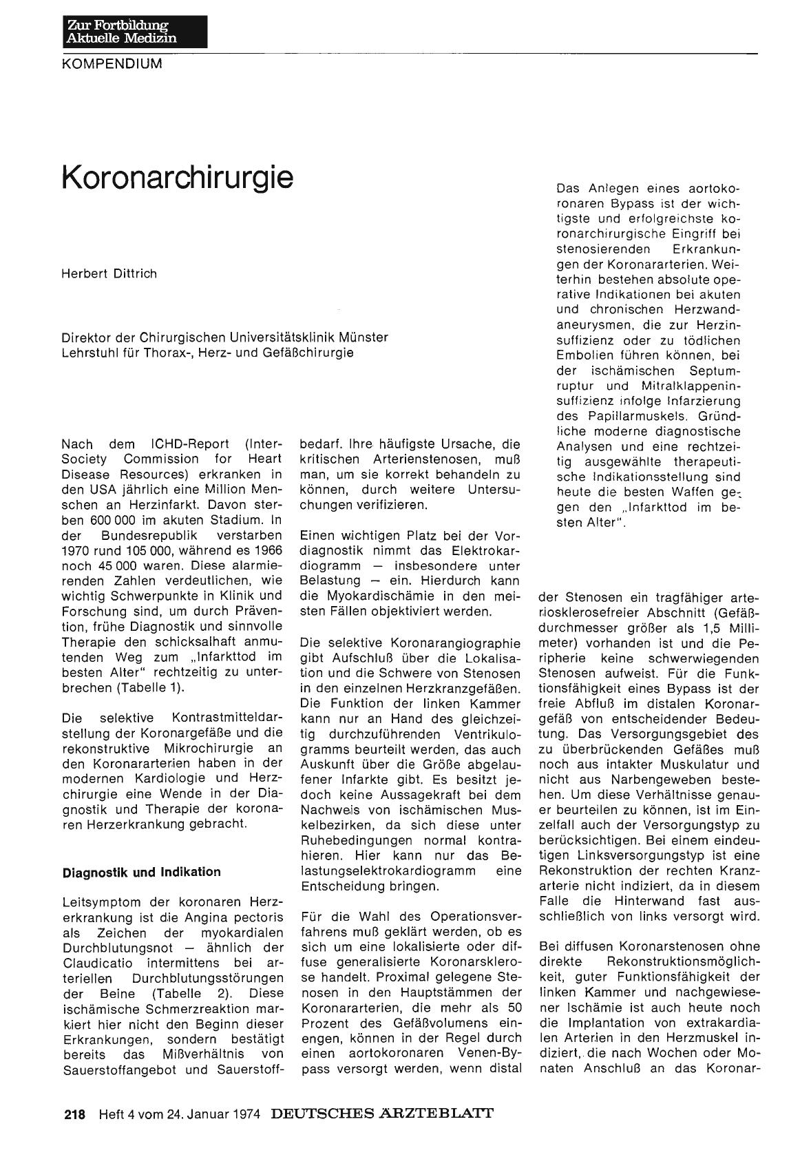Vorschauseite 1: Koronarchirurgie