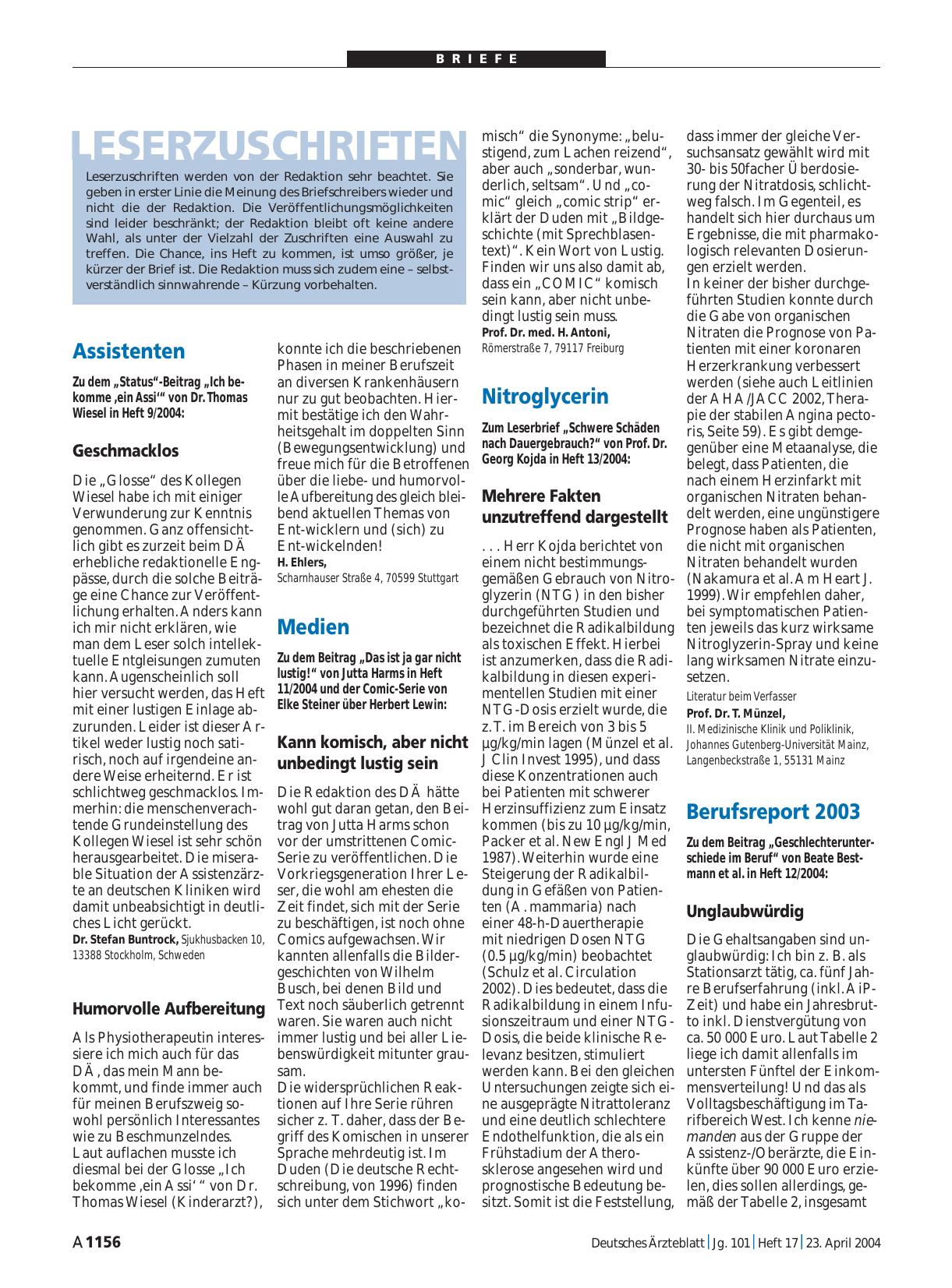 Vorschauseite 1: Assistenten: Humorvolle Aufbereitung