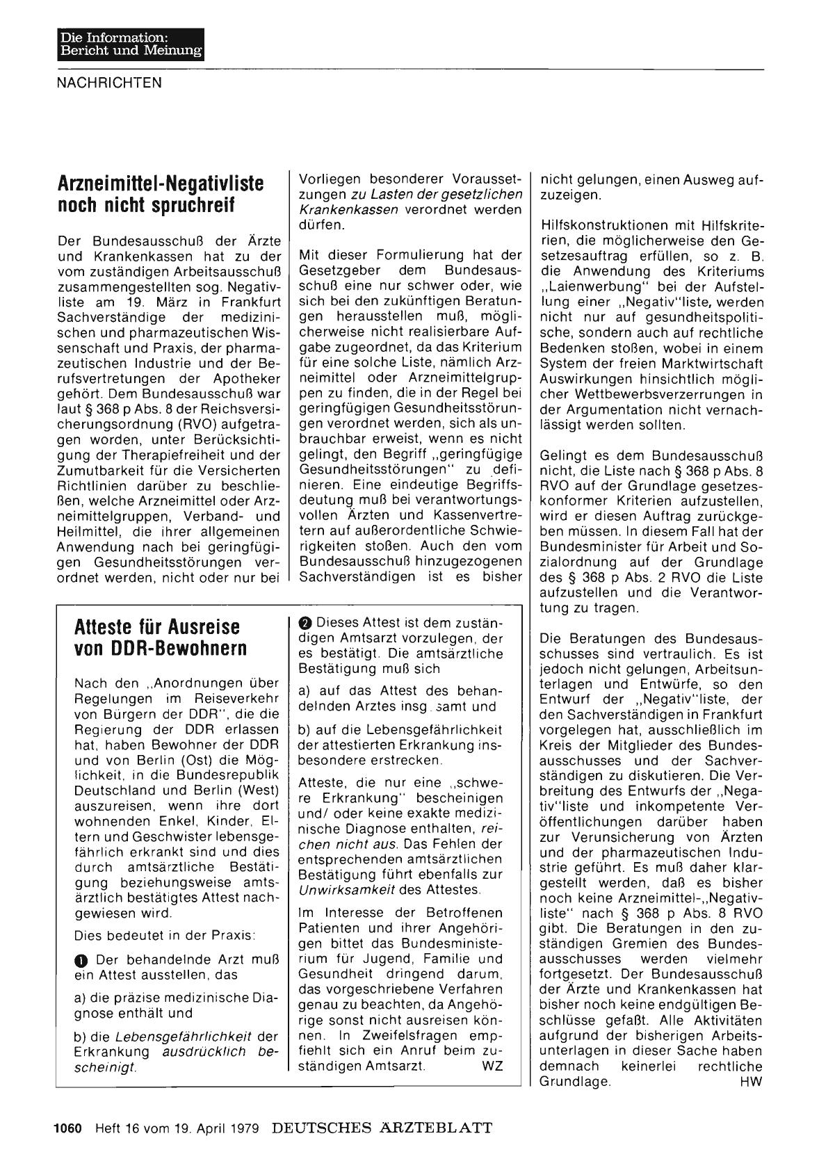 Vorschauseite 1: Arzneimittel-Negativliste noch nicht spruchreif
