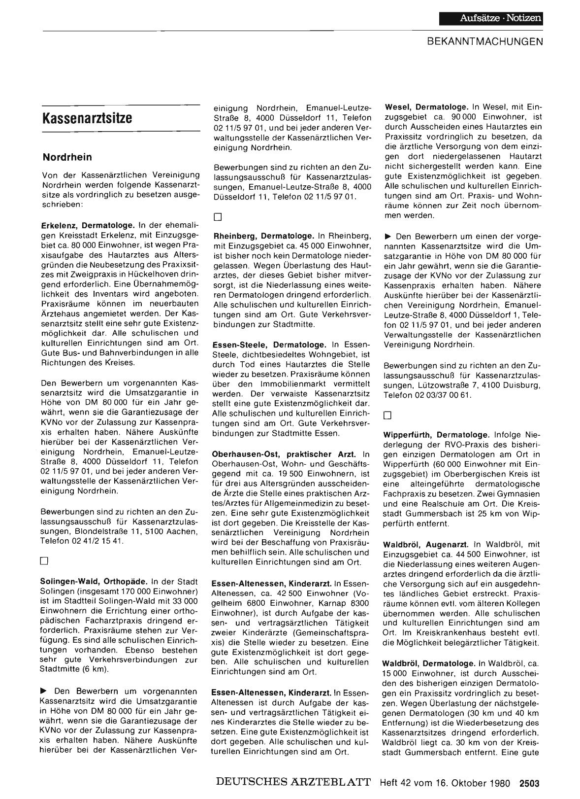 Vorschauseite 1: Kassenarztsitze