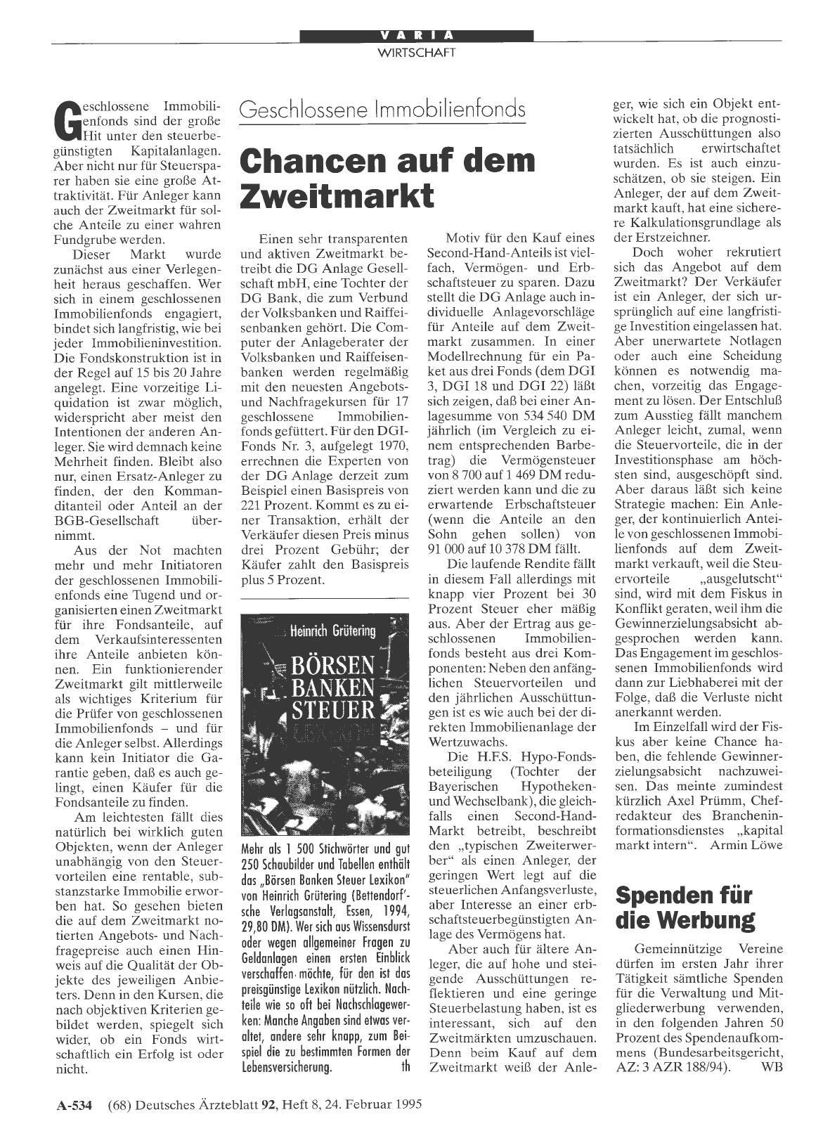 Vorschauseite 1: Geschlossene Immobilienfonds: Chancen auf dem Zweitmarkt