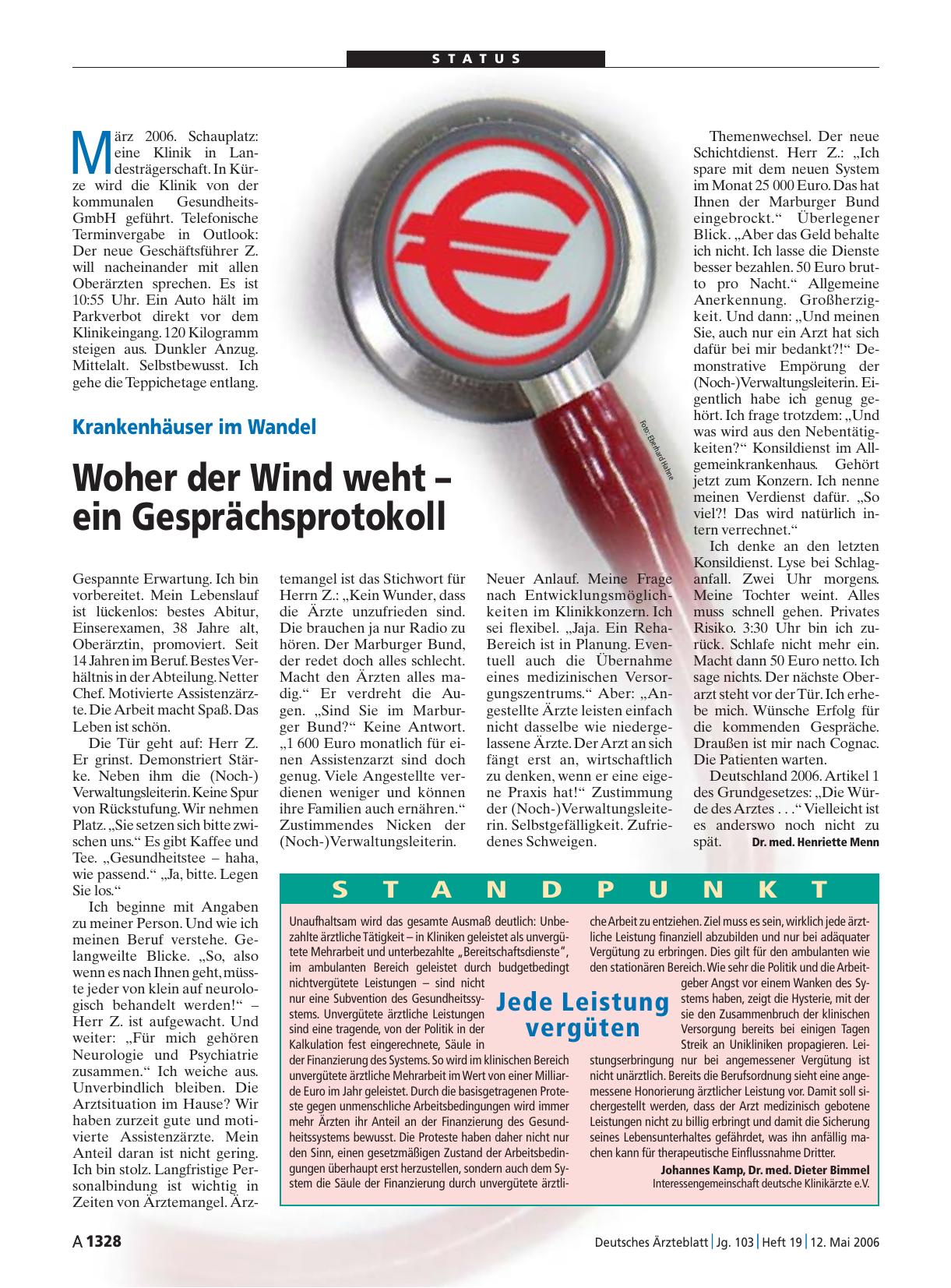 Vorschauseite 1: Krankenhäuser im Wandel: Woher der Wind weht – ein Gesprächsprotokoll