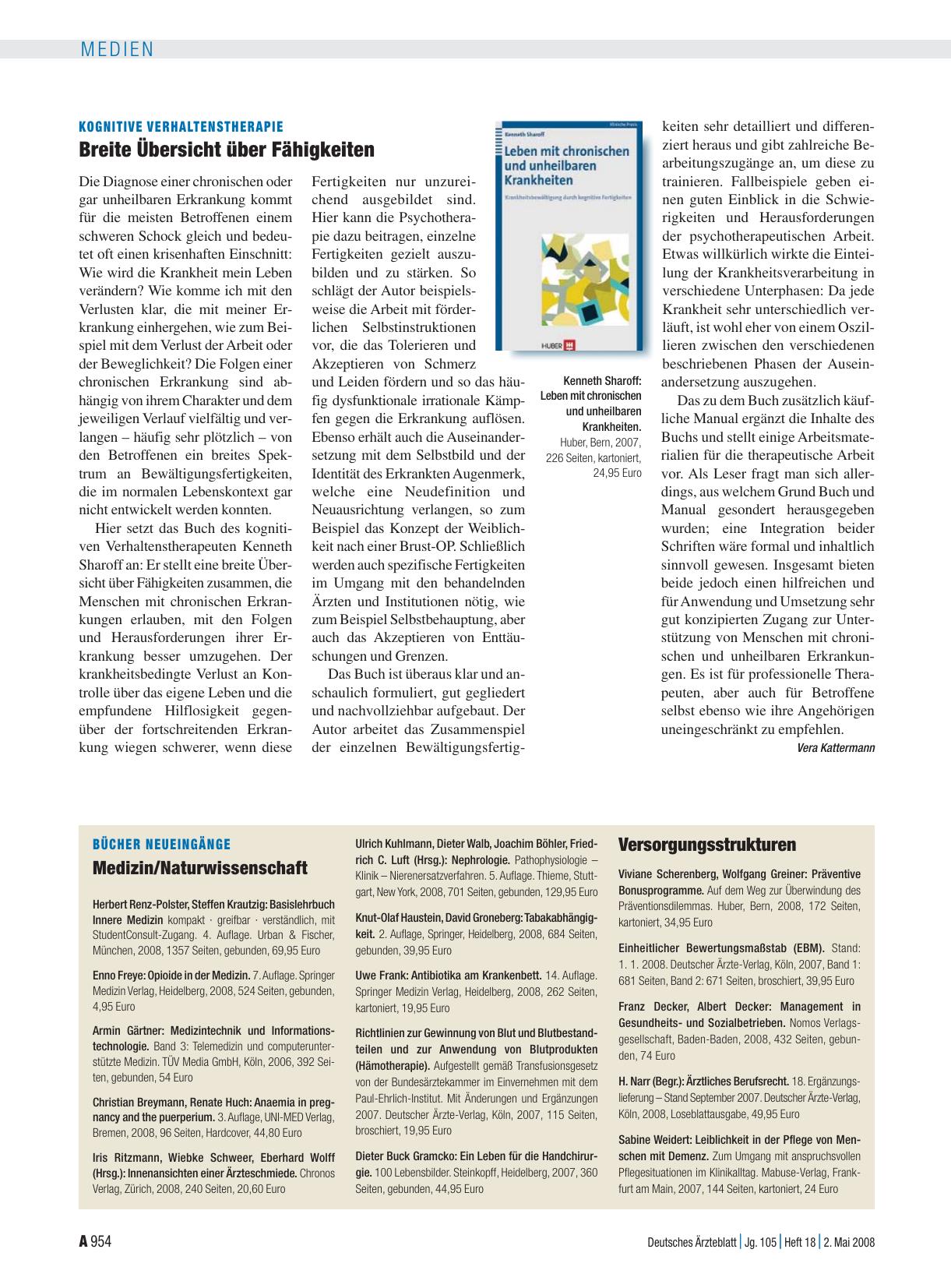 Vorschauseite 1: Bücher Neueingänge: Medizin/Naturwissenschaft