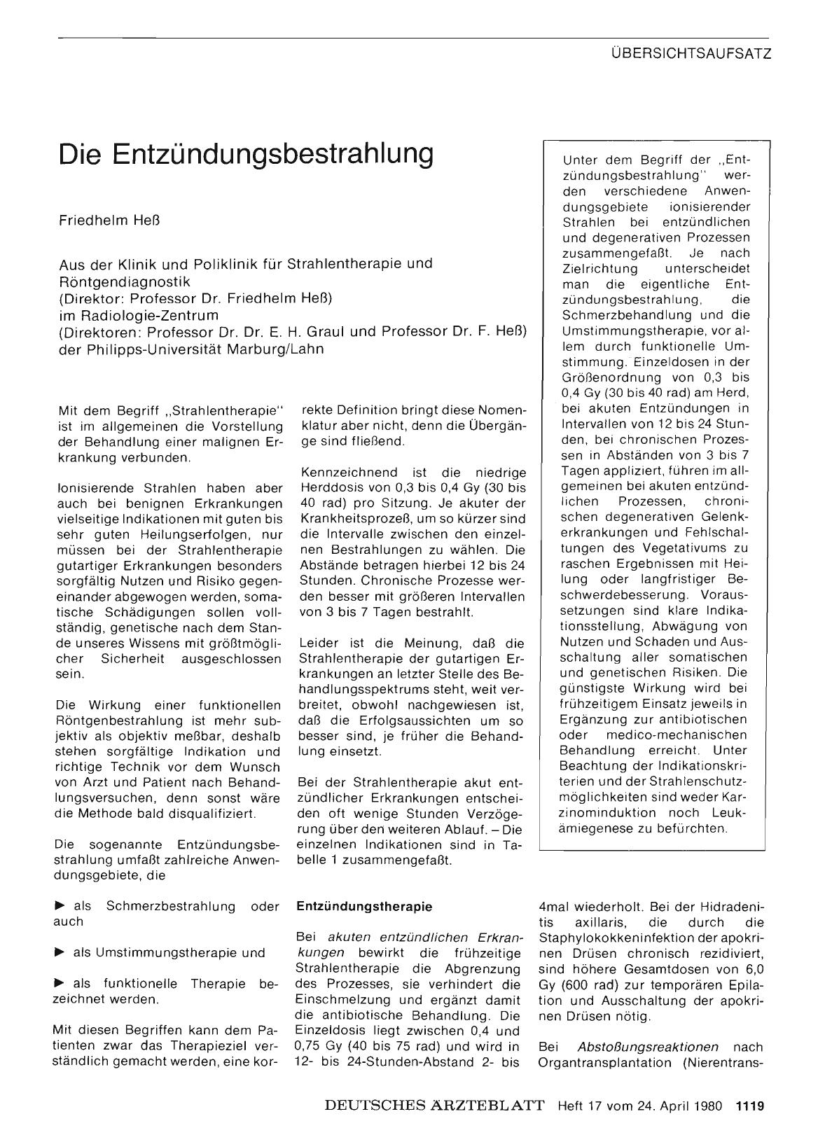 Vorschauseite 1: Die Entzündungsbestrahlung