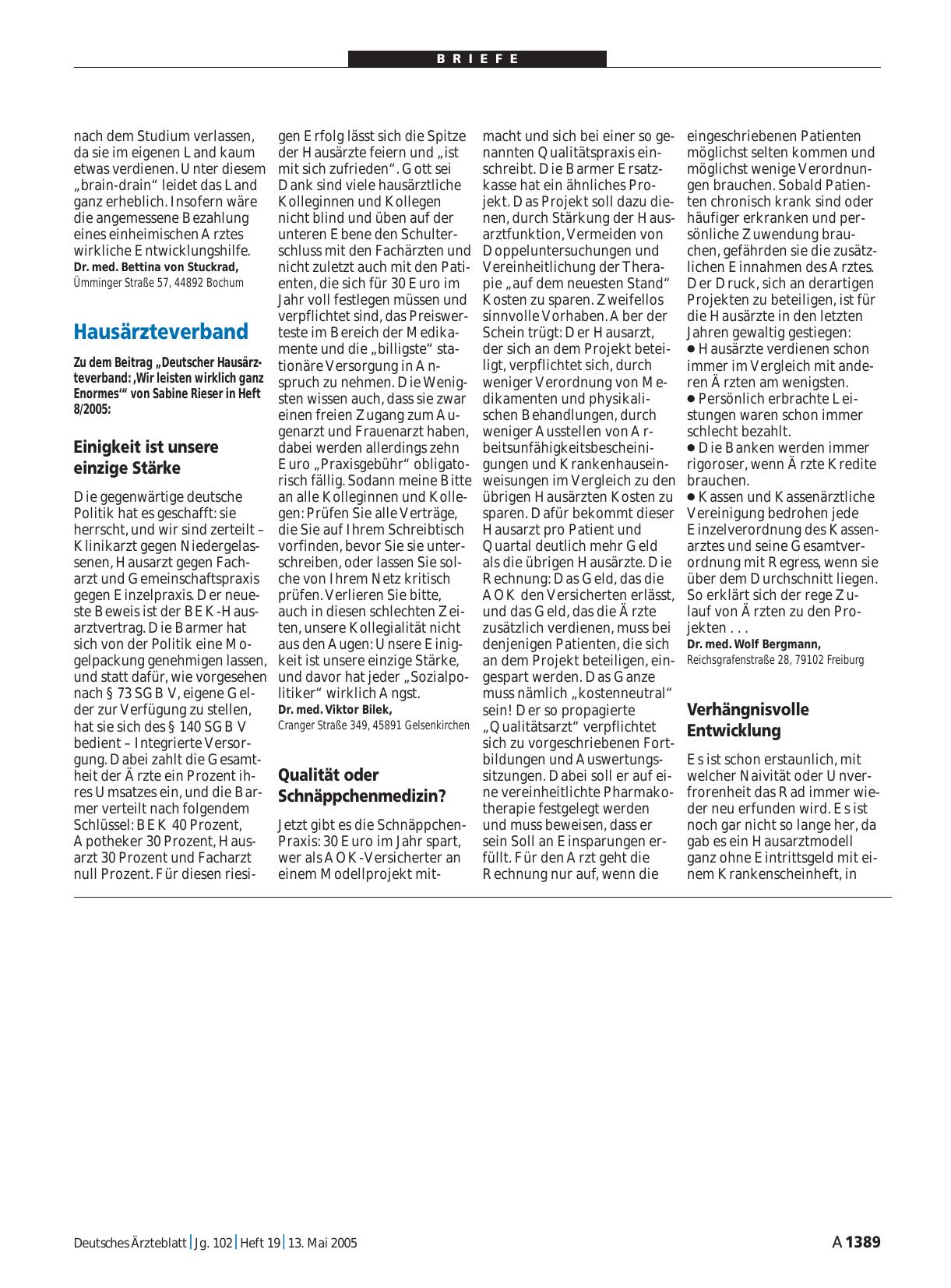 Vorschauseite 1: Hausärzteverband: Verhängnisvolle Entwicklung