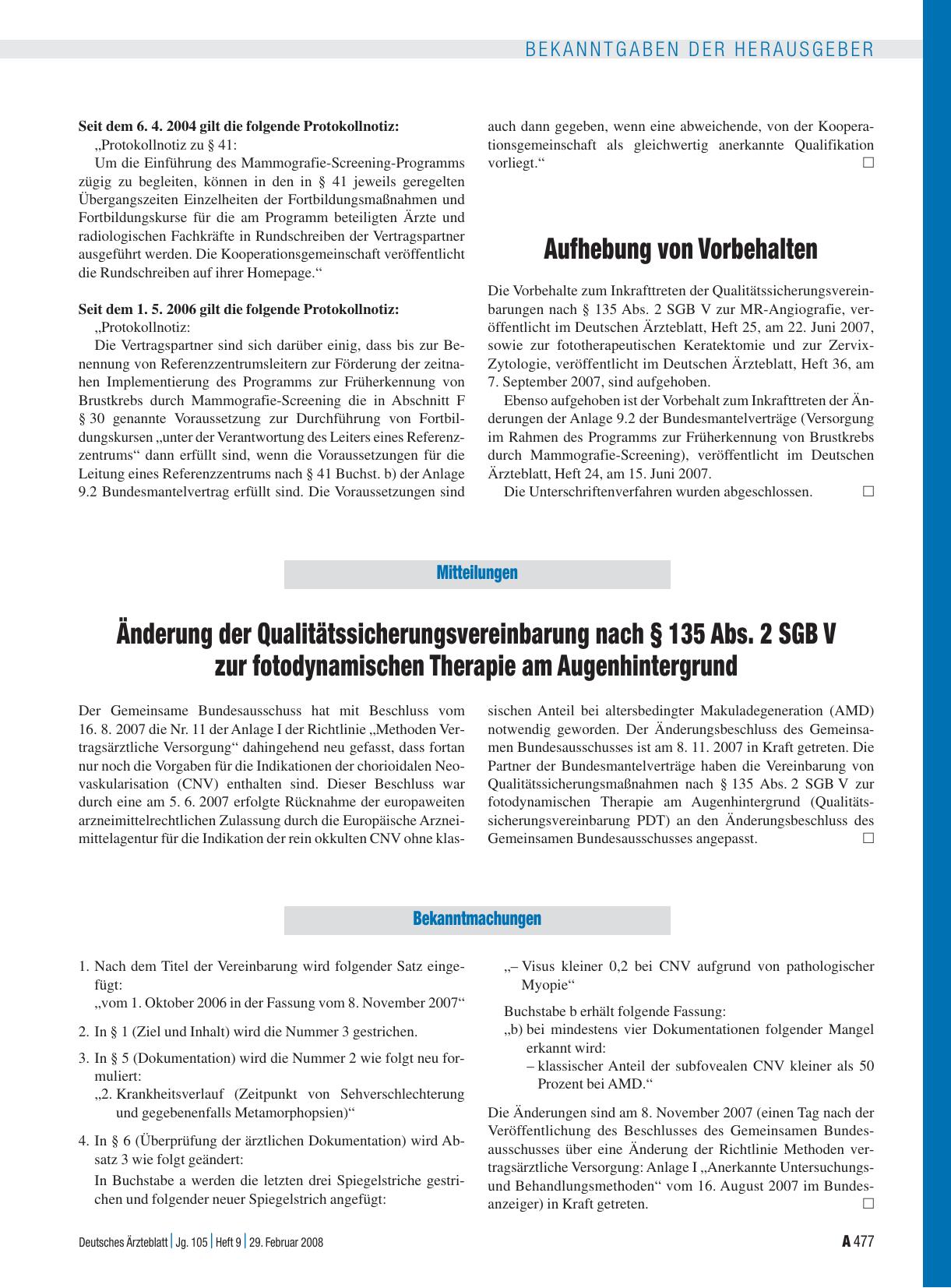 Vorschauseite 1: Aufhebung von Vorbehalten