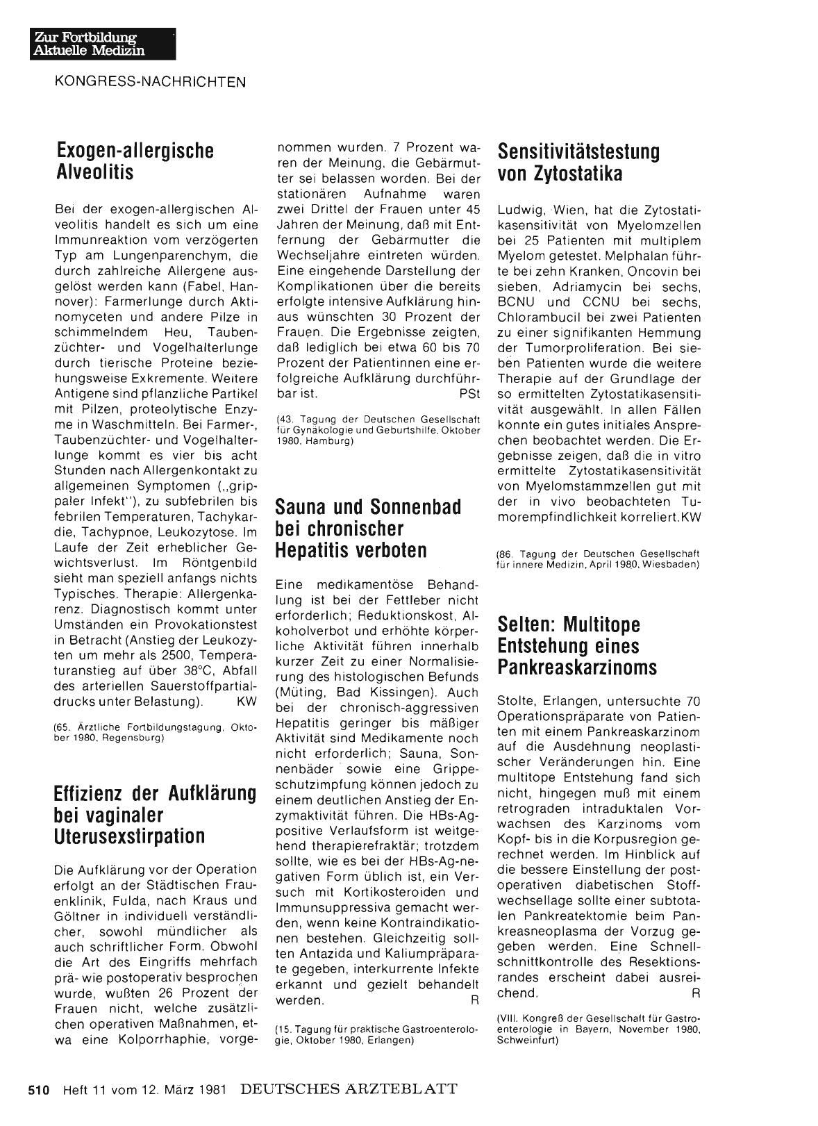 Vorschauseite 1: Sauna und Sonnenbad bei chronischer Hepatitis verboten