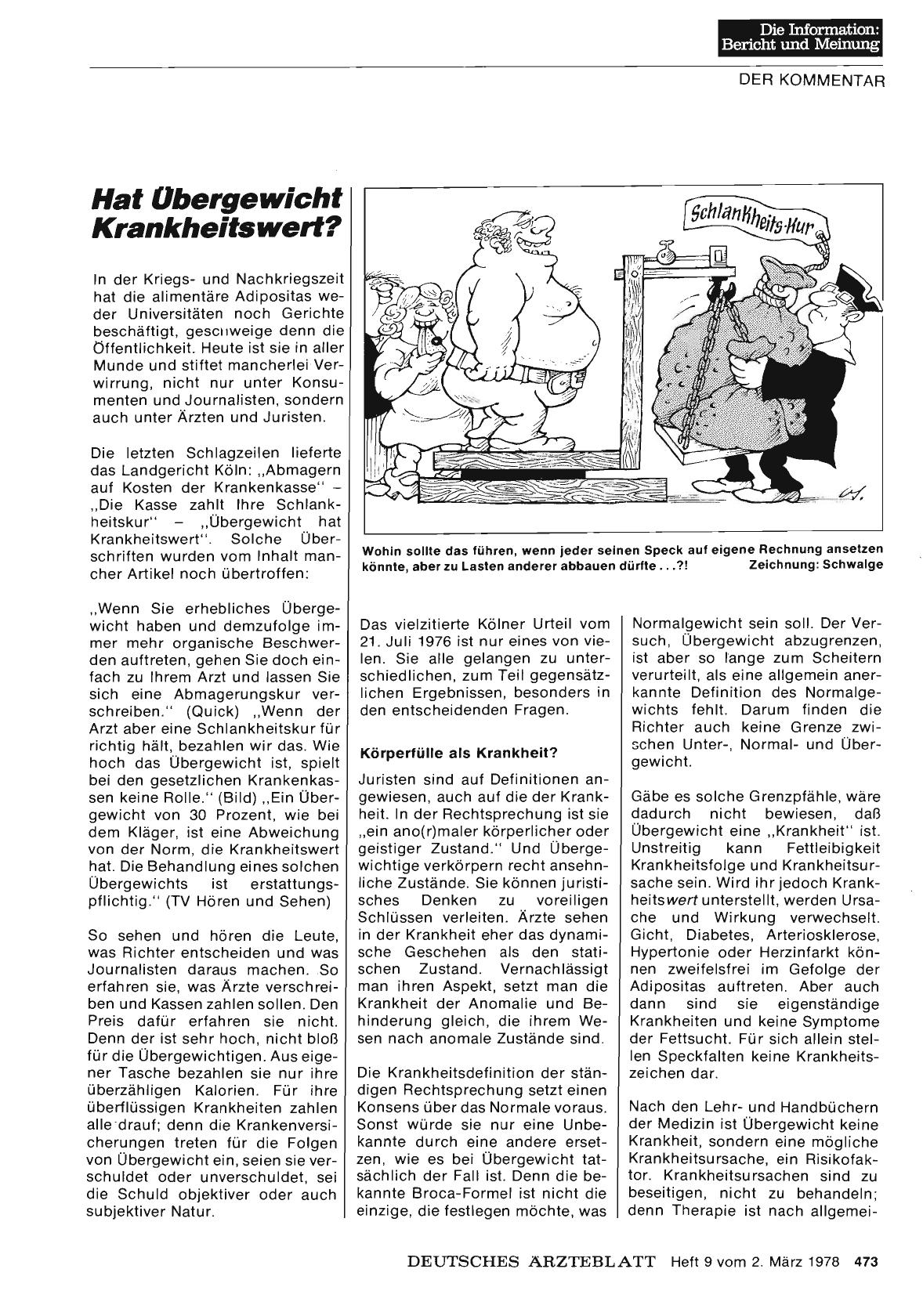 Vorschauseite 1: Hat übergewicht Krankheitswert?