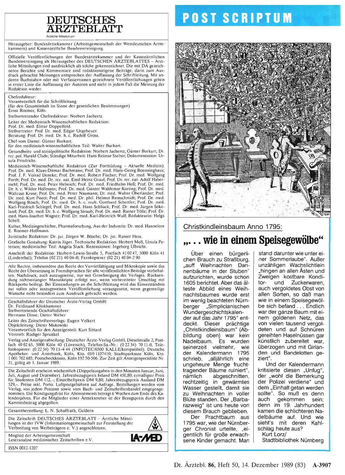 Vorschauseite 1: Christkindleinsbaum Anno 1795: „. . wie in einem Speisegewölbe“