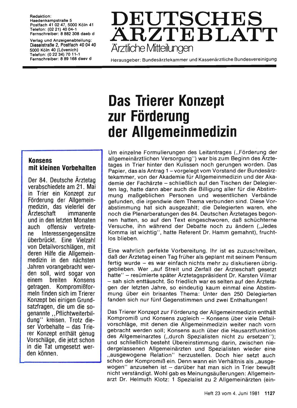 Vorschauseite 1: Das Trierer Konzept zur Förderung der Allgemeinmedizin (Teil 1)