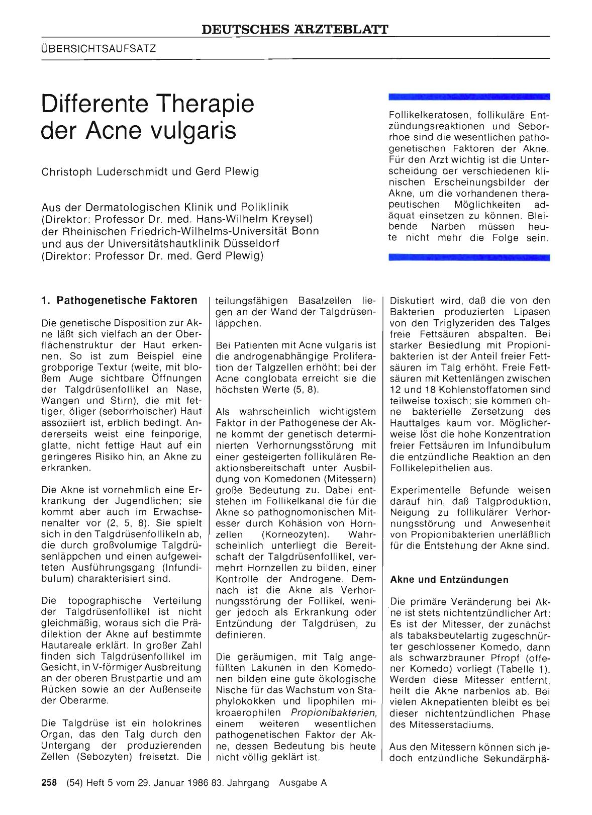 Vorschauseite 1: Differente Therapie der Acne vulgaris