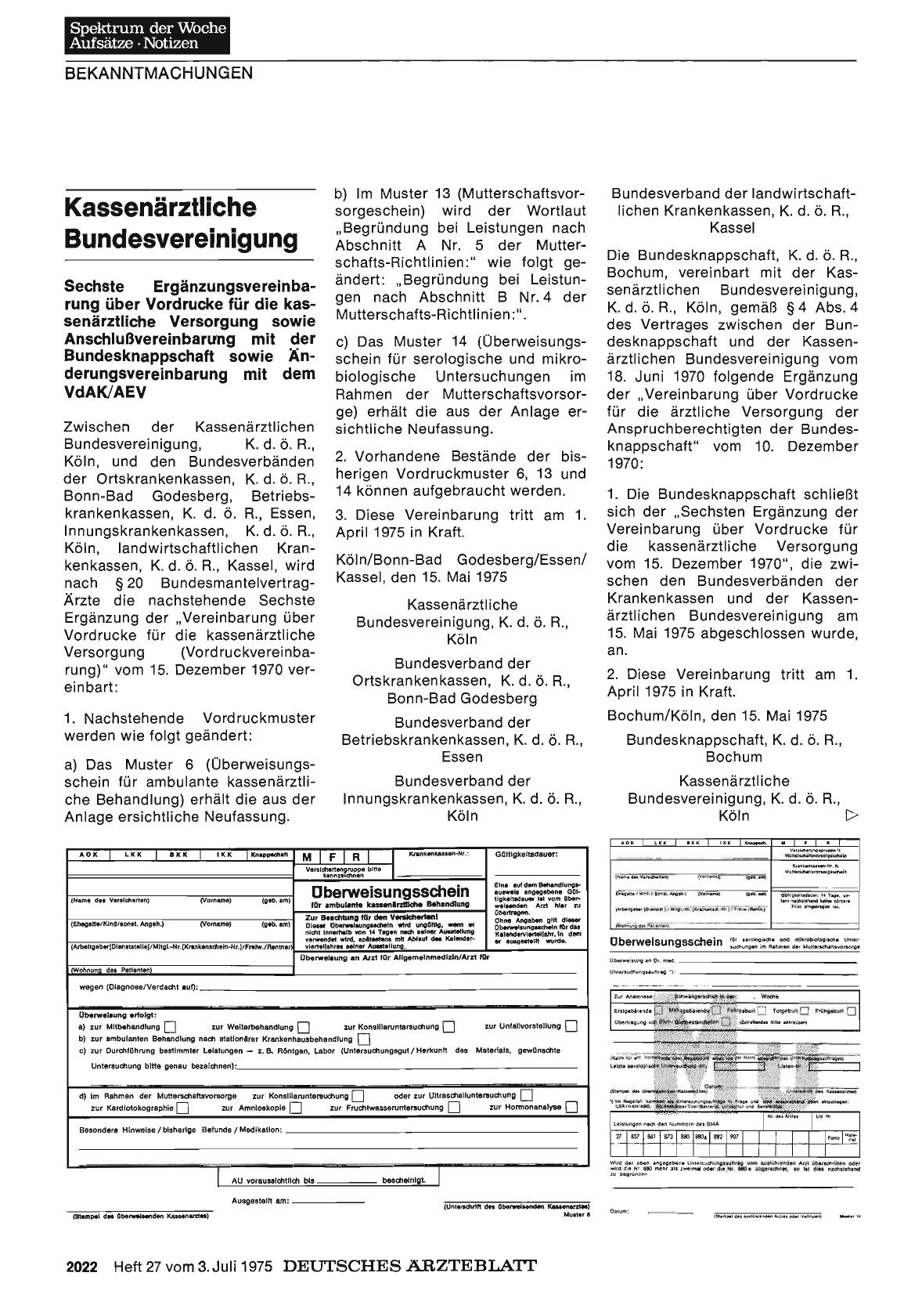 Vorschauseite 1: Kassenärztliche Bundesvereinigung