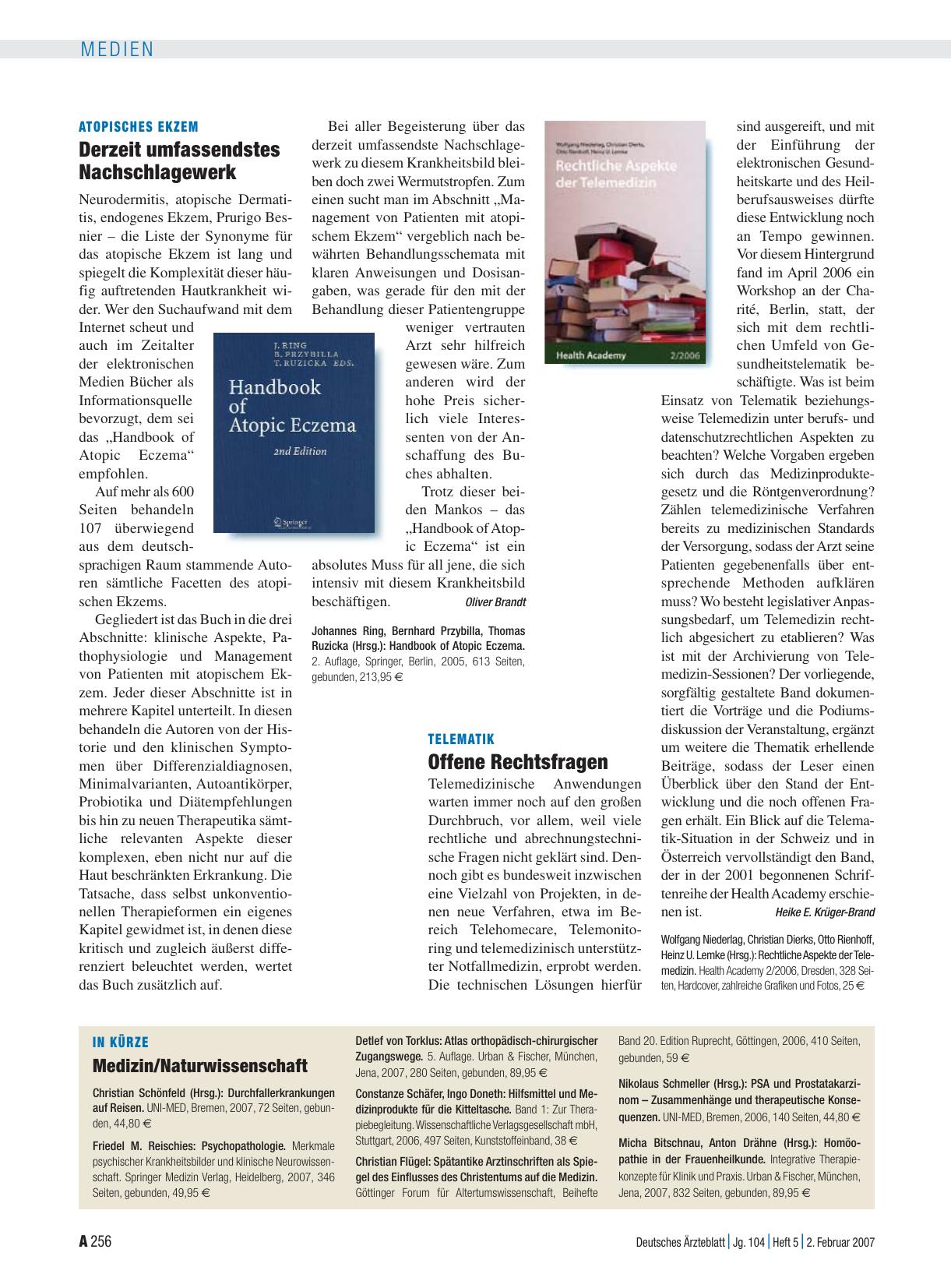 Vorschauseite 1: Handbook of Atopic Eczema