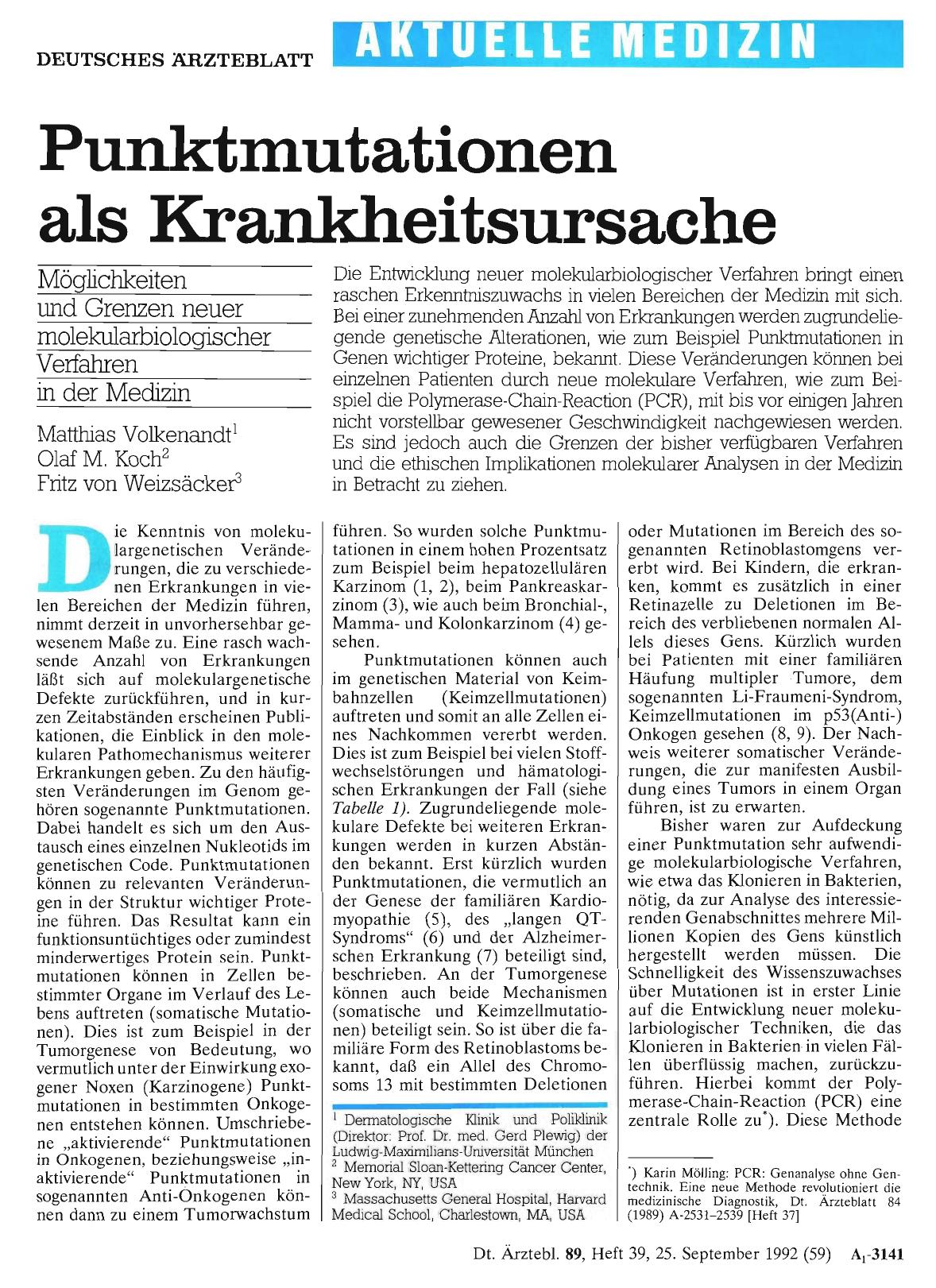 Vorschauseite 1: Punktmutationen als Krankheitsursache