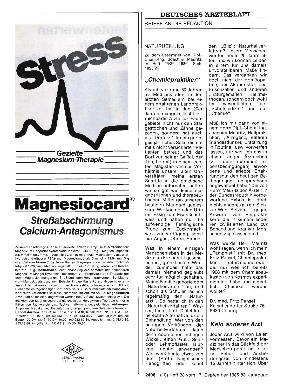 Vorschauseite 1: NATURHEILUNG: „Chemiepraktiker“