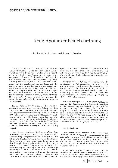 Vorschauseite 1: Neue Apothekenbetriebsordnung