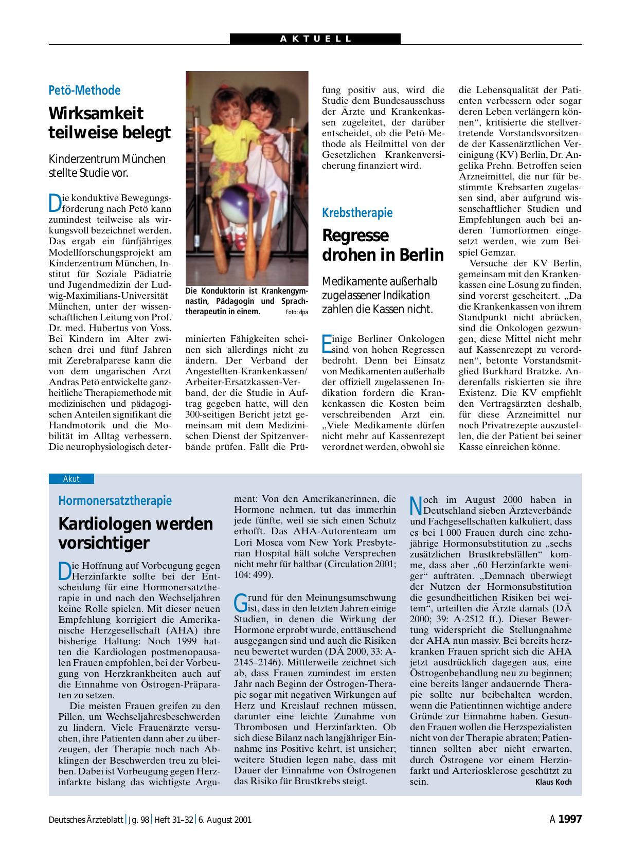 Vorschauseite 1: Krebstherapie: Regresse drohen in Berlin