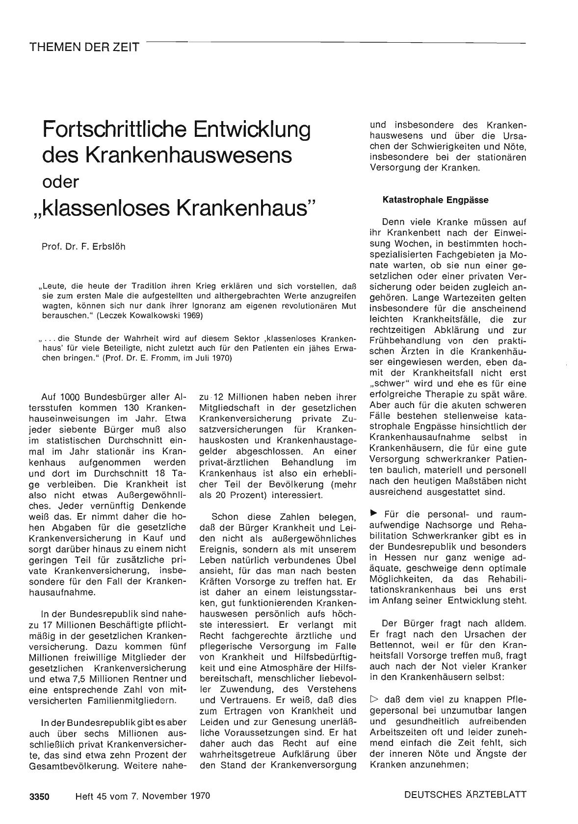 Vorschauseite 1: Fortschrittliche Entwicklung des Krankenhauswesens oder „klassenloses Krankenhaus"