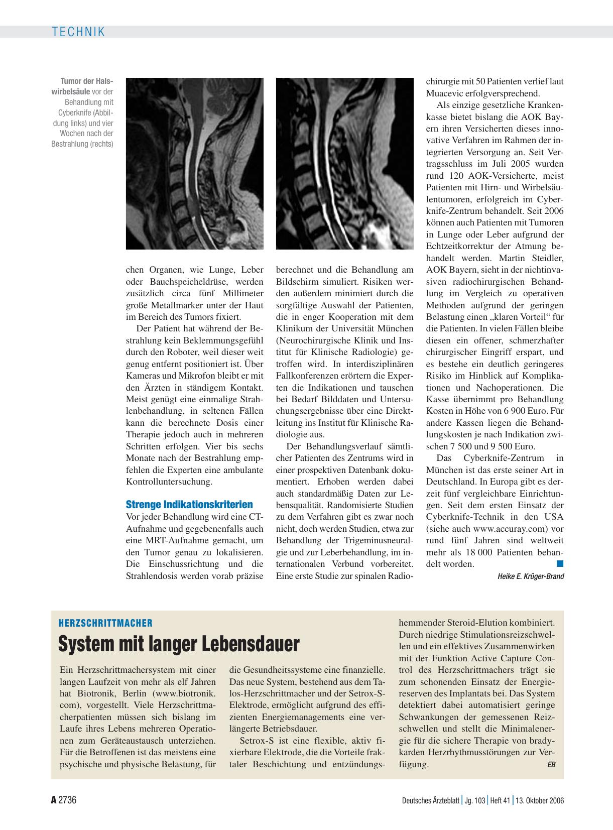 Vorschauseite 1: Herzschrittmacher: System mit langer Lebensdauer