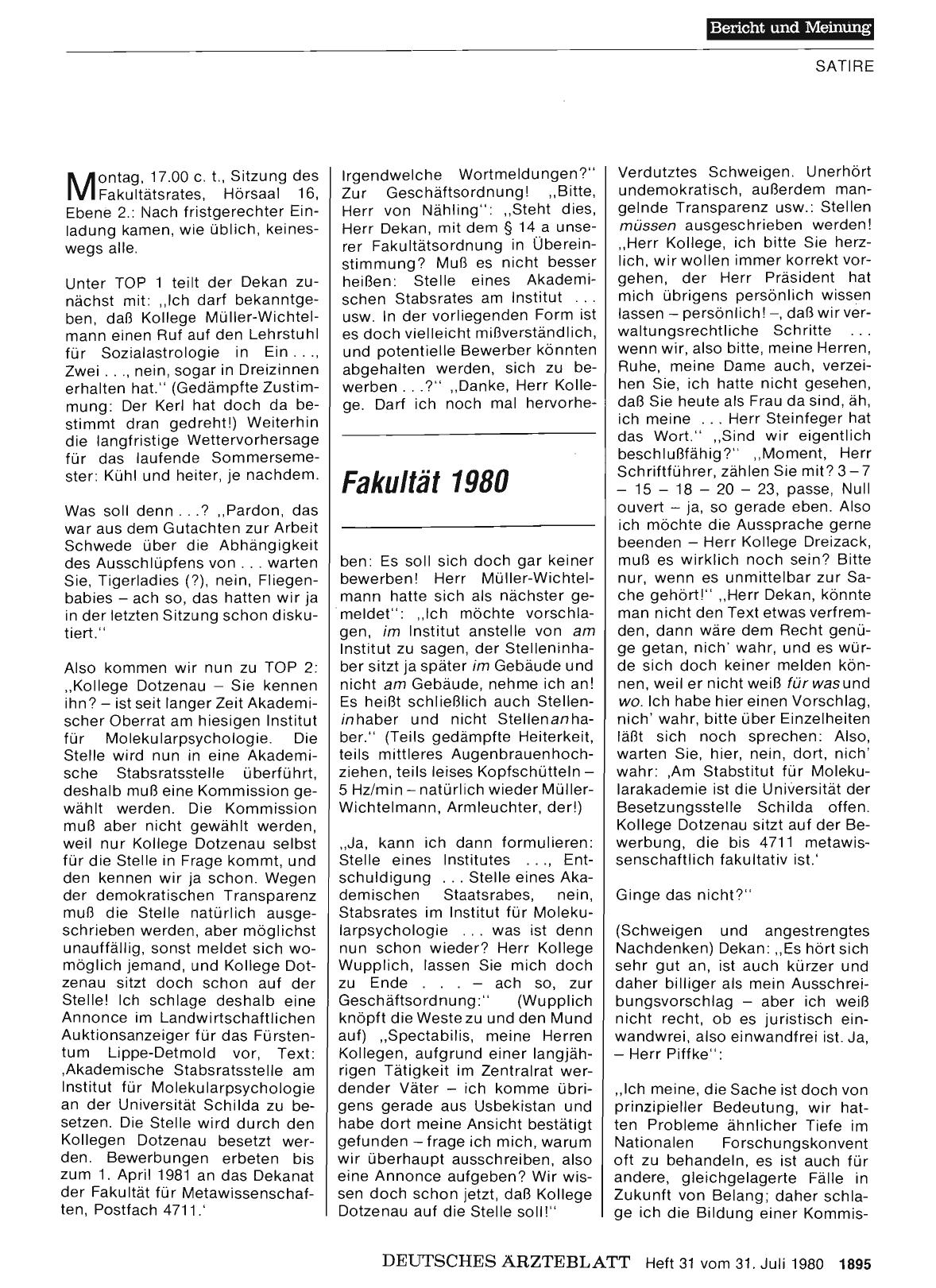 Vorschauseite 1: Fakultät 1980