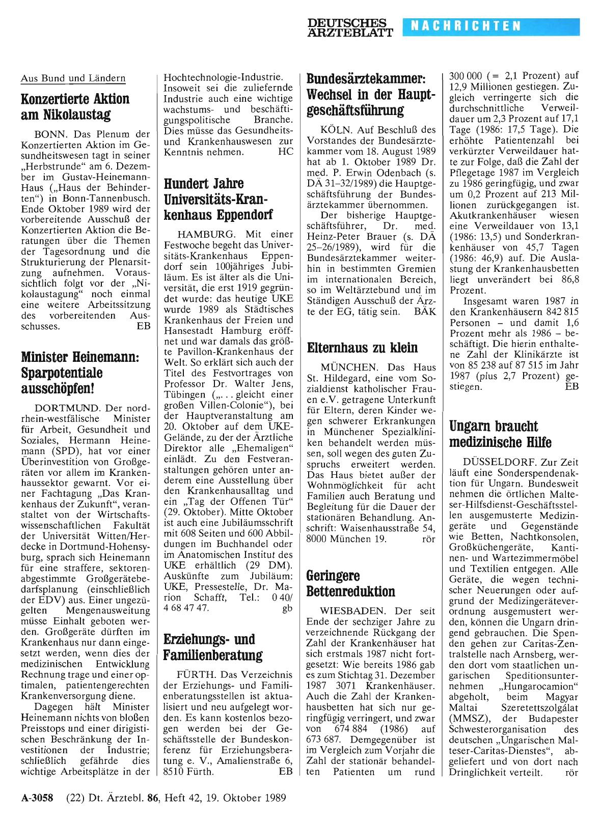 Vorschauseite 1: Bundesärztekammer: Wechsel in der Hauptgeschäftsführung