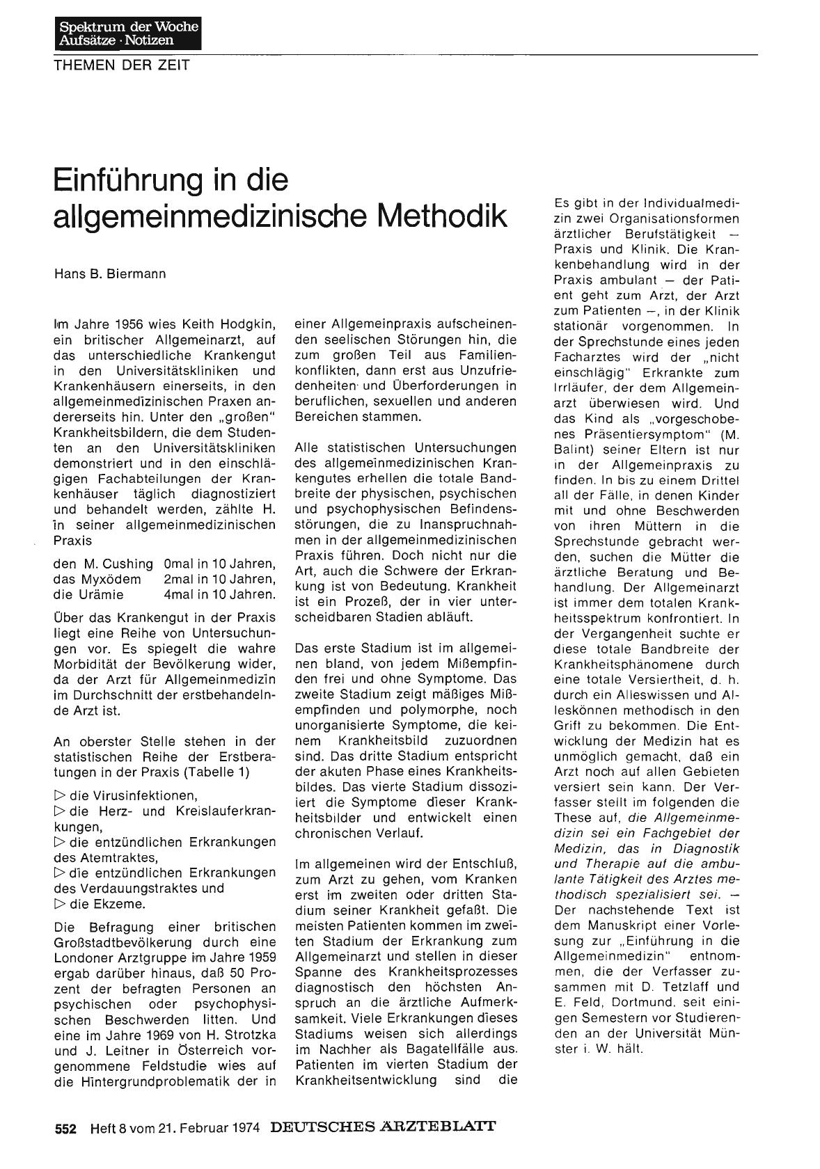 Vorschauseite 1: Einführung in die allgemeinmedizinische Methodik