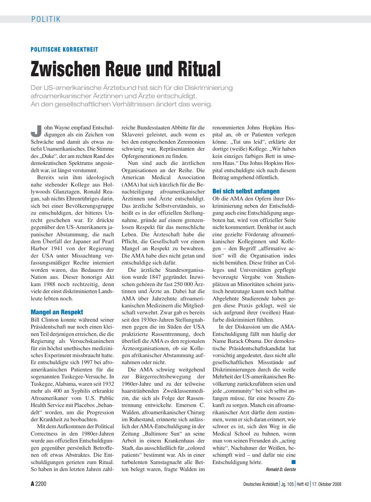Vorschauseite 1: Politische Korrektheit: Zwischen Reue und Ritual