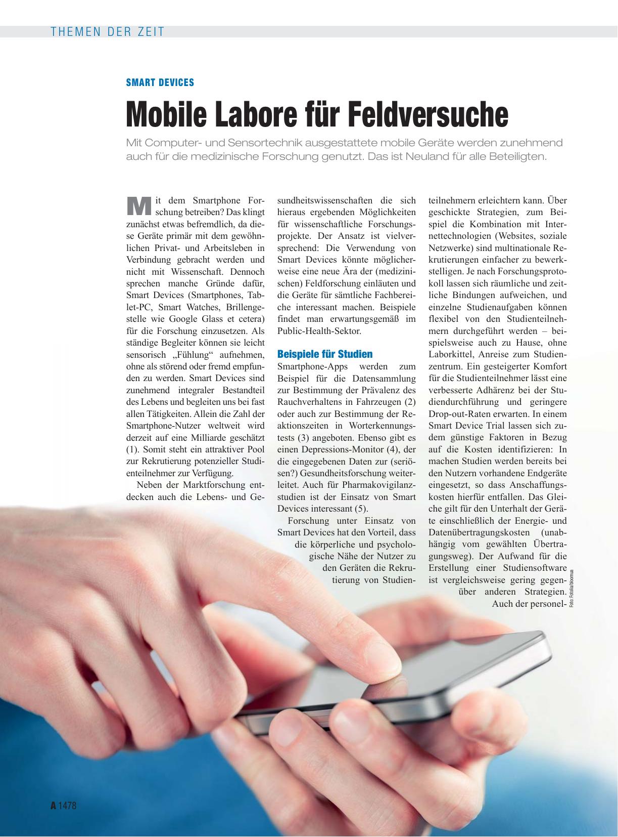 Vorschauseite 1: Smart Devices: Mobile Labore für Feldversuche
