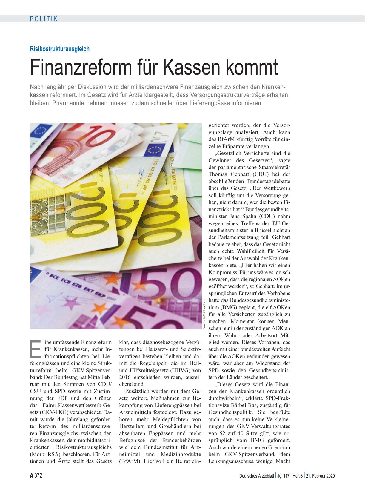 Vorschauseite 1: Risikostrukturausgleich: Finanzreform für Kassen kommt
