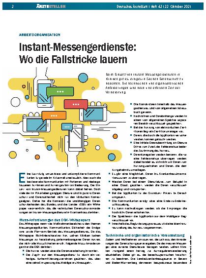 Vorschauseite 1: Arbeitsorganisation: Instant-Messengerdienste – Wo die Fallstricke lauern
