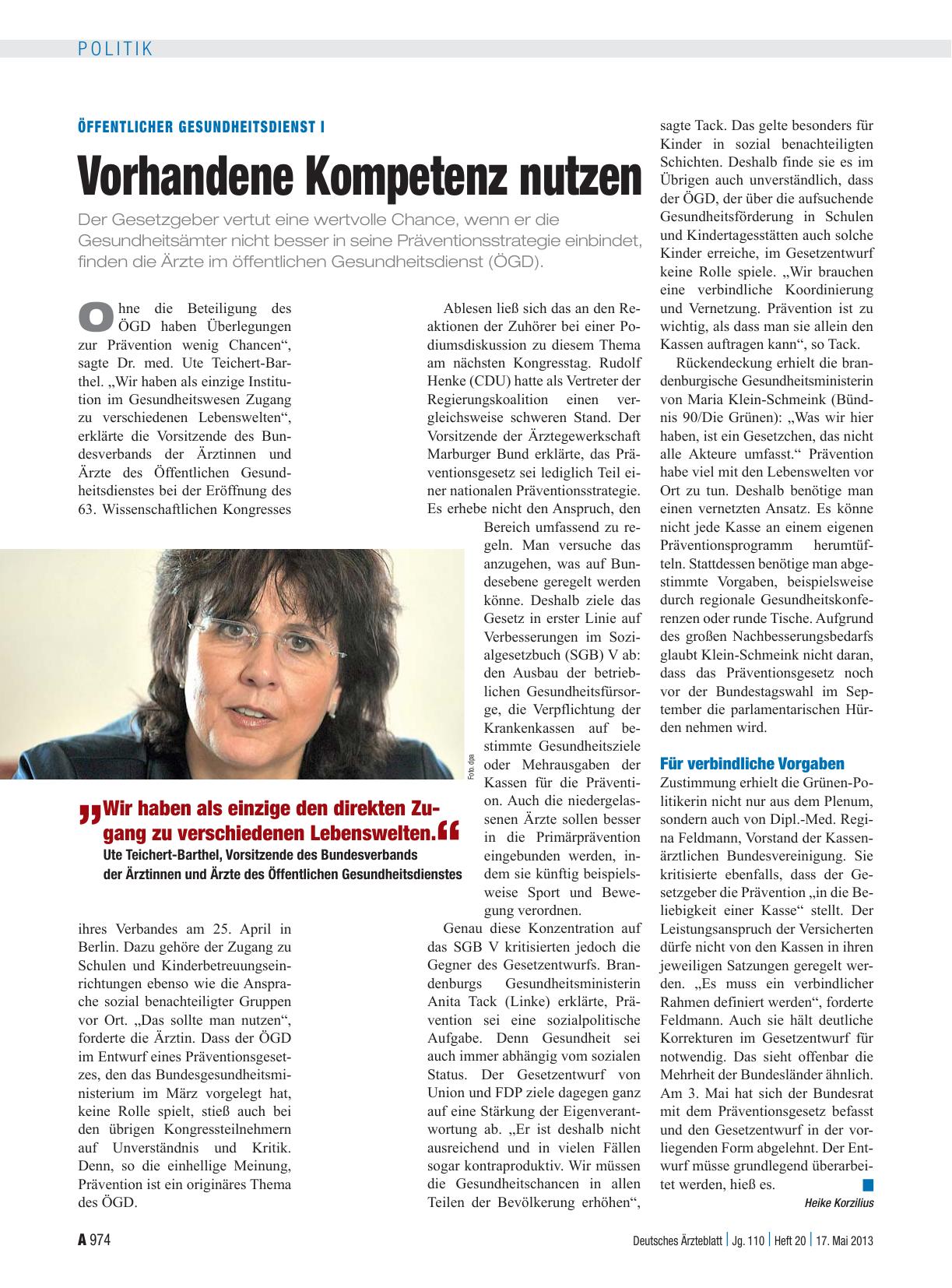 Vorschauseite 1: Öffentlicher Gesundheitsdienst I: Vorhandene Kompetenz nutzen