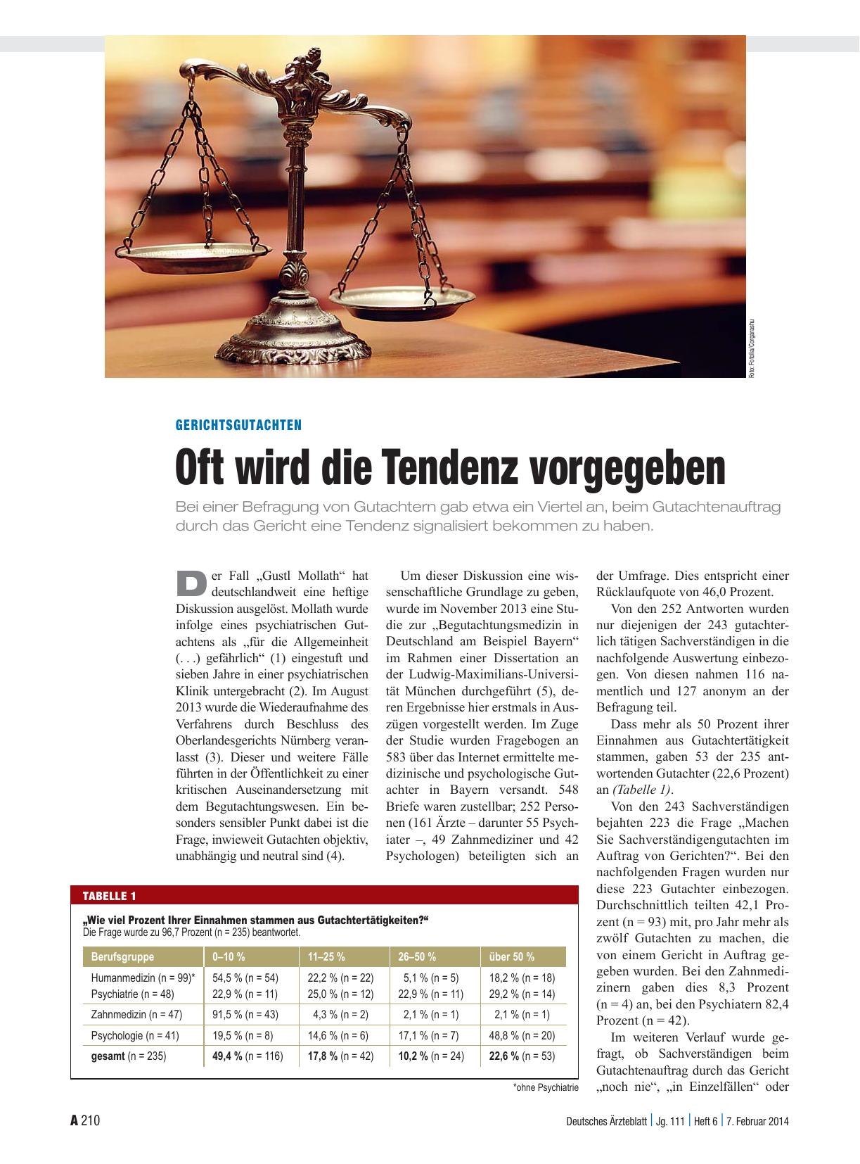 Vorschauseite 1: Gerichtsgutachten: Oft wird die Tendenz vorgegeben