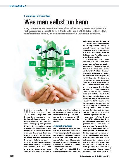 Vorschauseite 1: Klimaschutz im Krankenhaus: Was man selbst tun kann