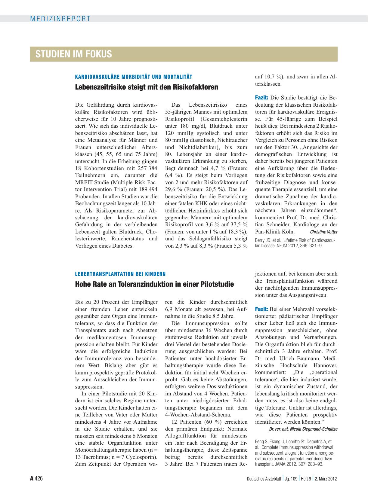 Vorschauseite 1: Lebertransplantation bei Kindern: Hohe Rate an Toleranzinduktion in einer Pilotstudie
