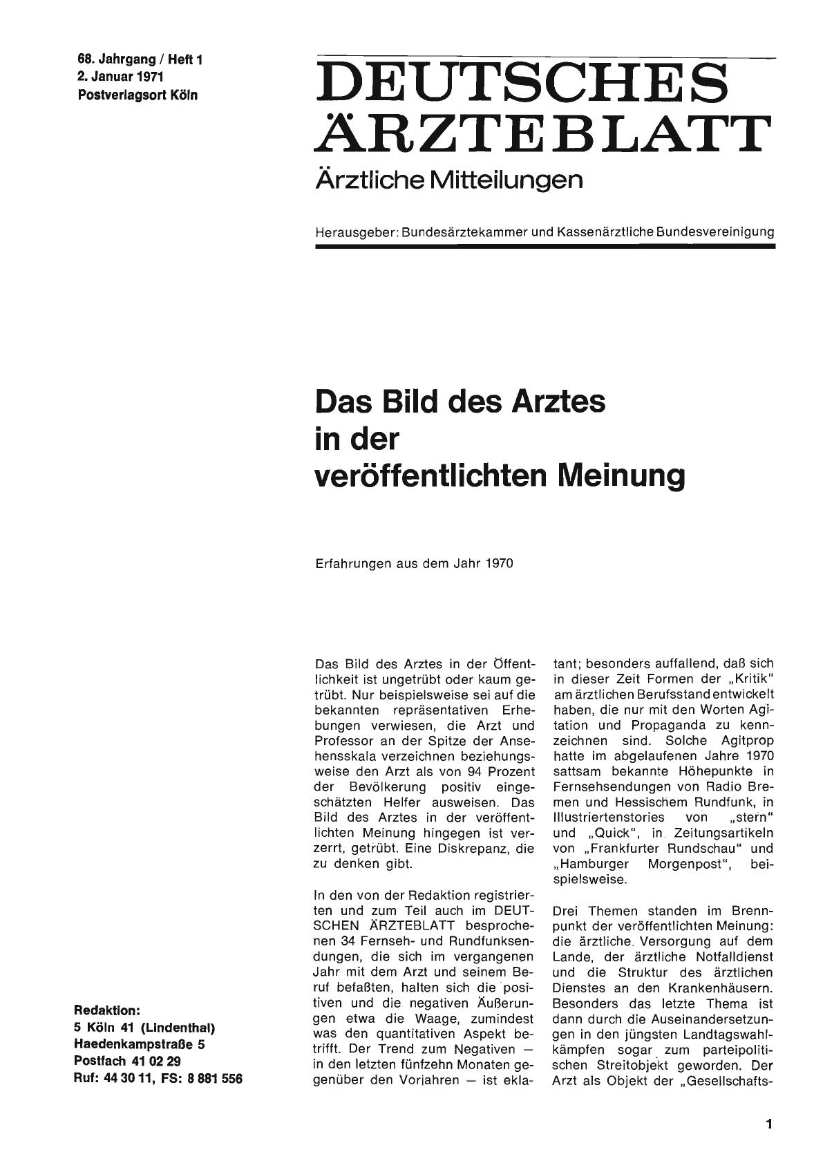 Vorschauseite 1: Das Bild des Arztes in der veröffentlichten Meinung