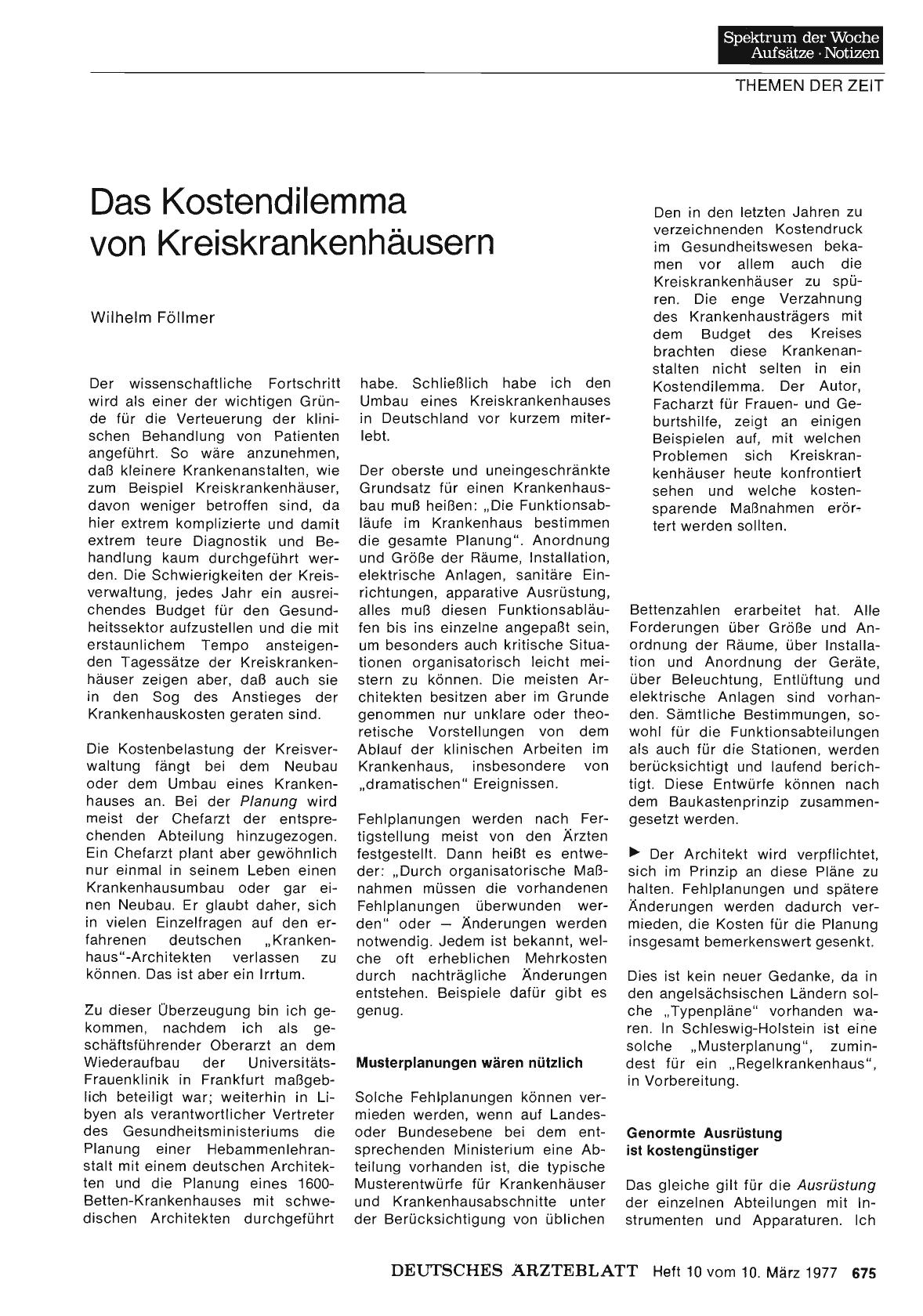 Vorschauseite 1: Das Kostendilemma von Kreiskrankenhäusern
