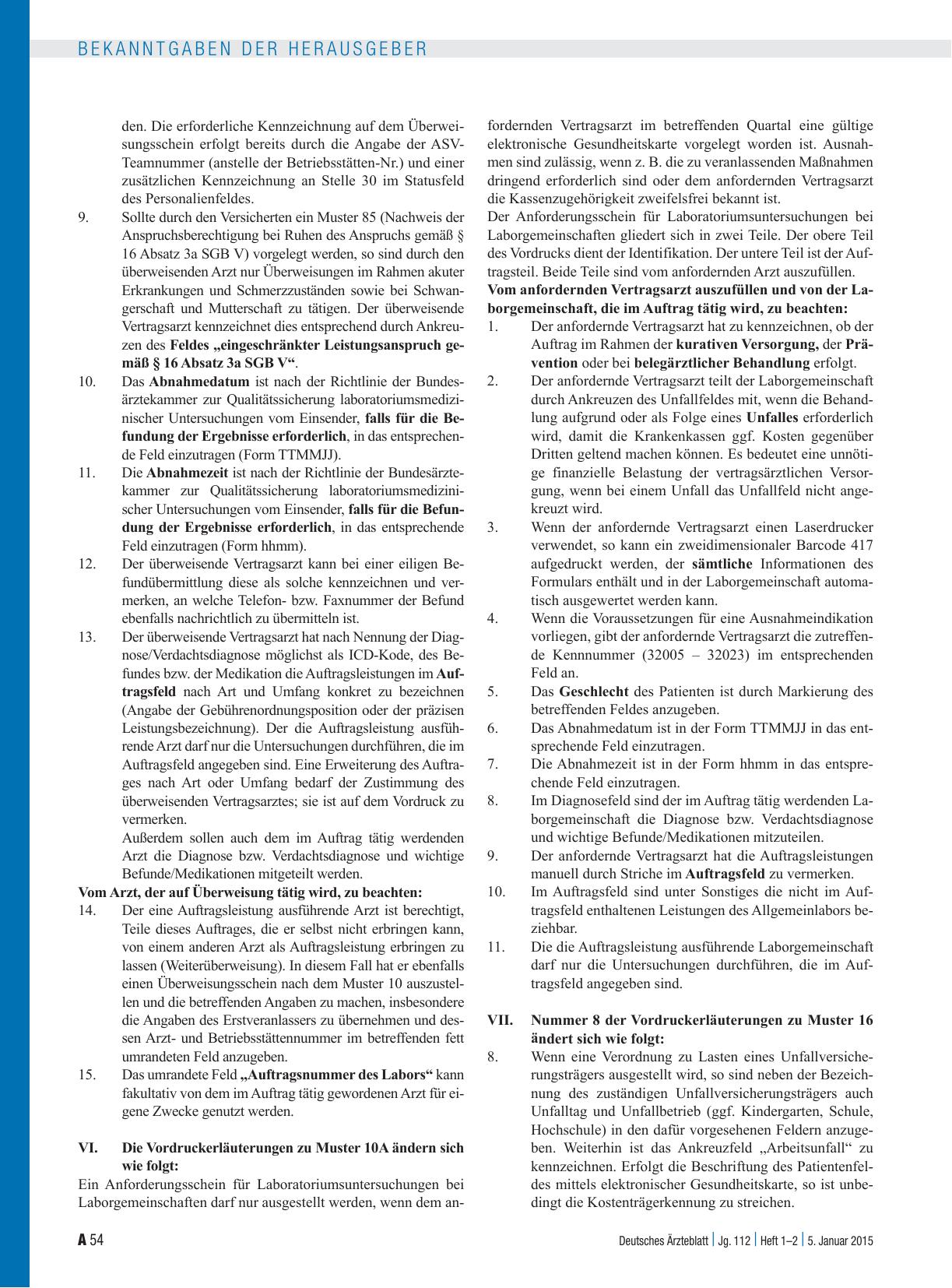 Vorschauseite 4: 36. Änderung der Vereinbarung über Vordrucke für die vertragsärztliche Versorgung