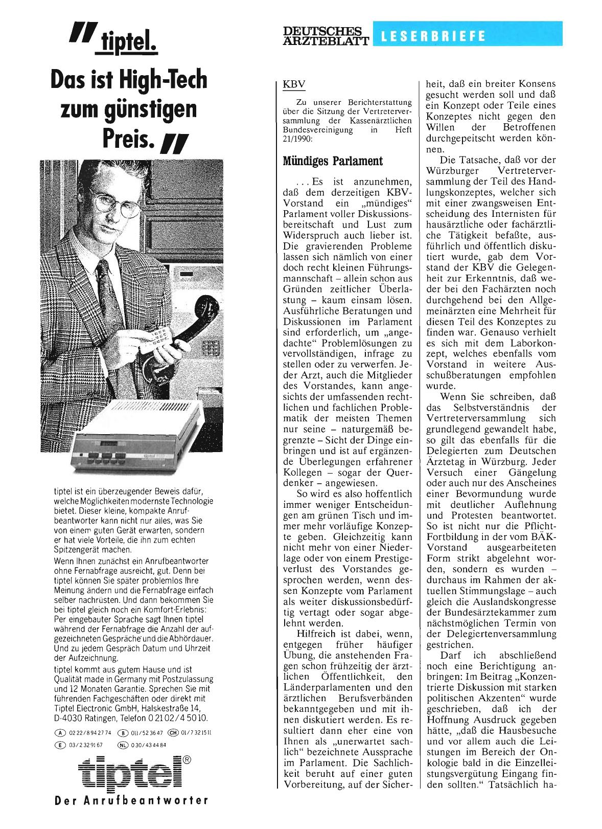 Vorschauseite 1: KBV: Mündiges Parlament