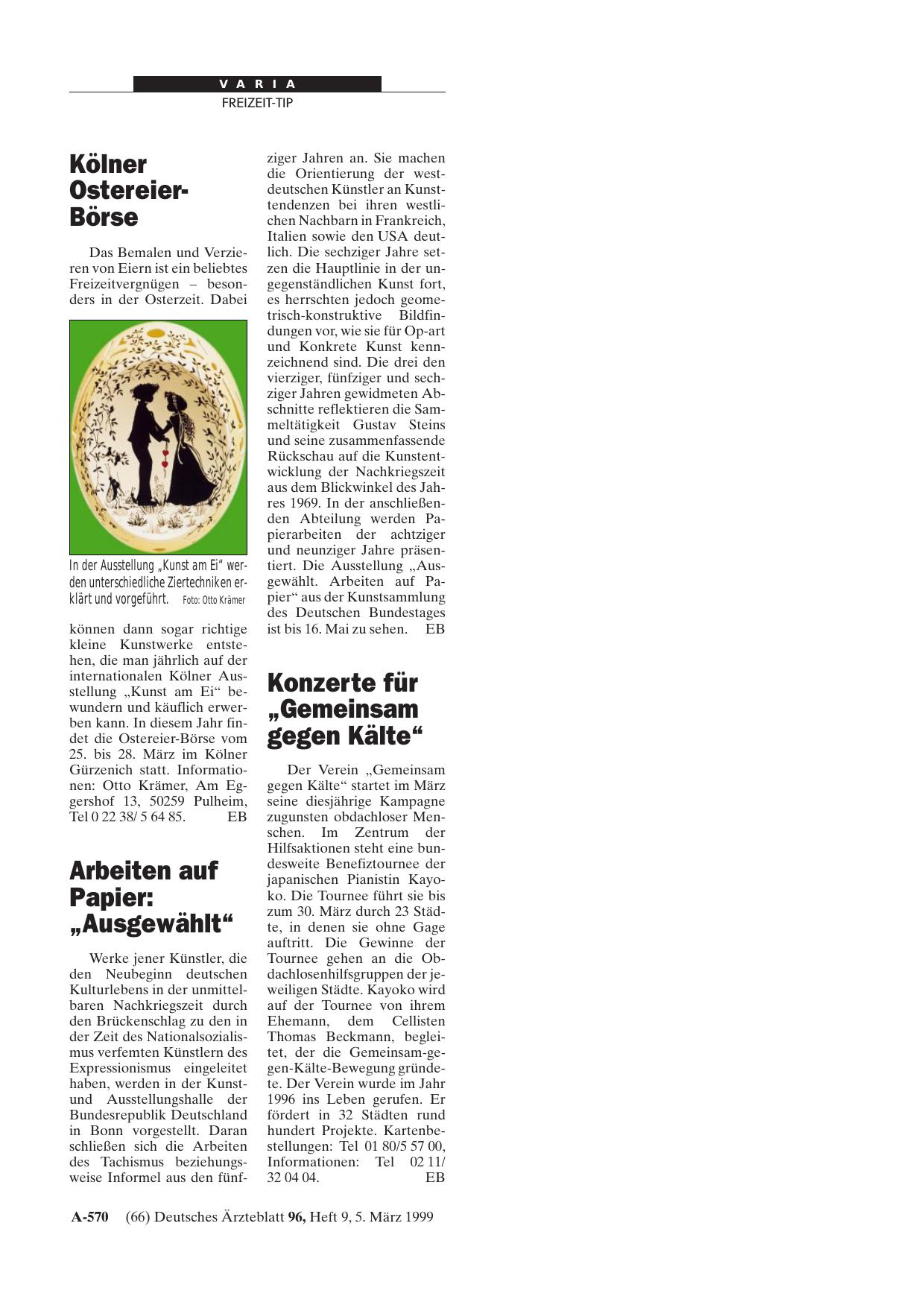 Vorschauseite 1: Konzerte für „Gemeinsam gegen Kälte“
