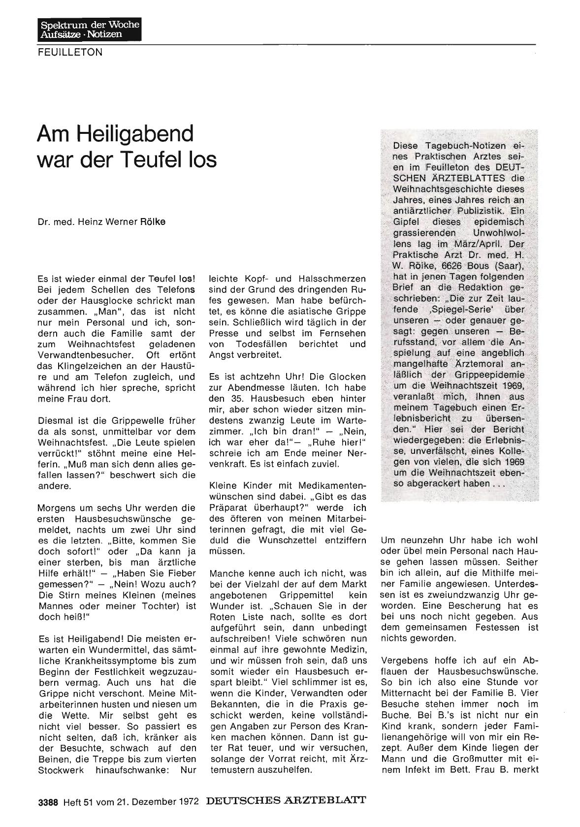 Vorschauseite 1: Am Heiligabend war der Teufel los