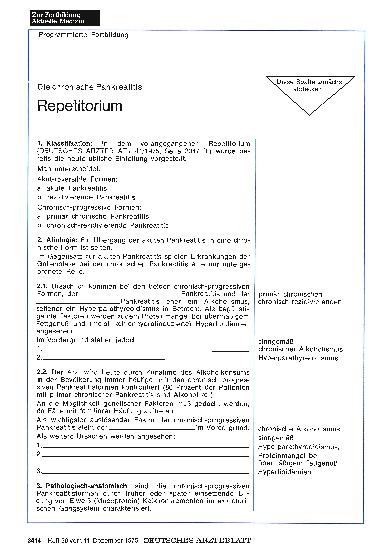 Vorschauseite 1: Die chronische Pankreatitis: Repetitorium