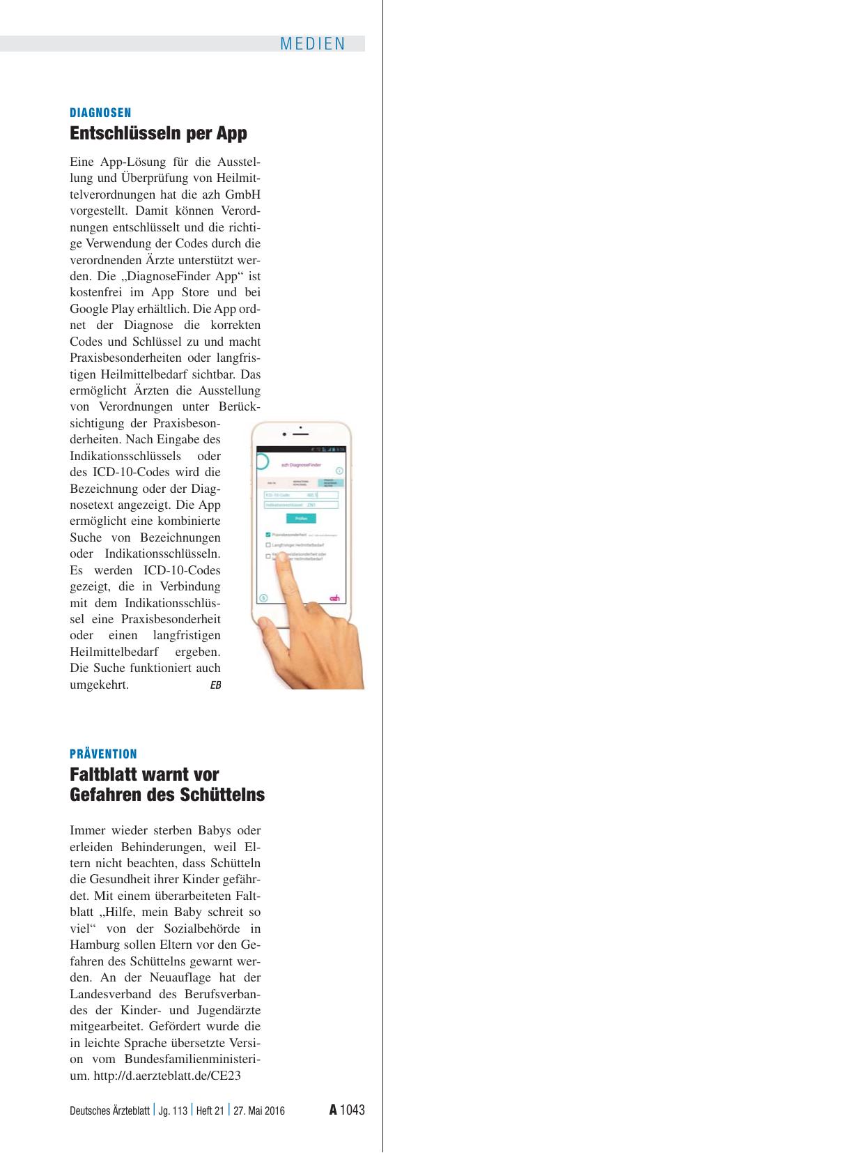 Vorschauseite 1: Prävention: Faltblatt warnt vor Gefahren des Schüttelns