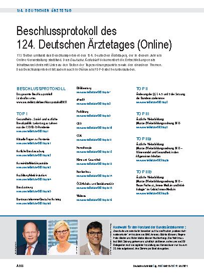 Vorschauseite 1: Beschlussprotokoll des 124. Deutschen Ärztetages (Online)