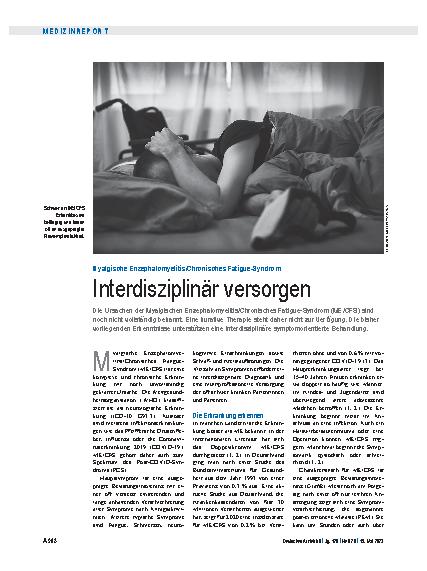 Vorschauseite 1: Myalgische Enzephalomyelitis/Chronisches Fatigue-Syndrom: Interdisziplinär versorgen