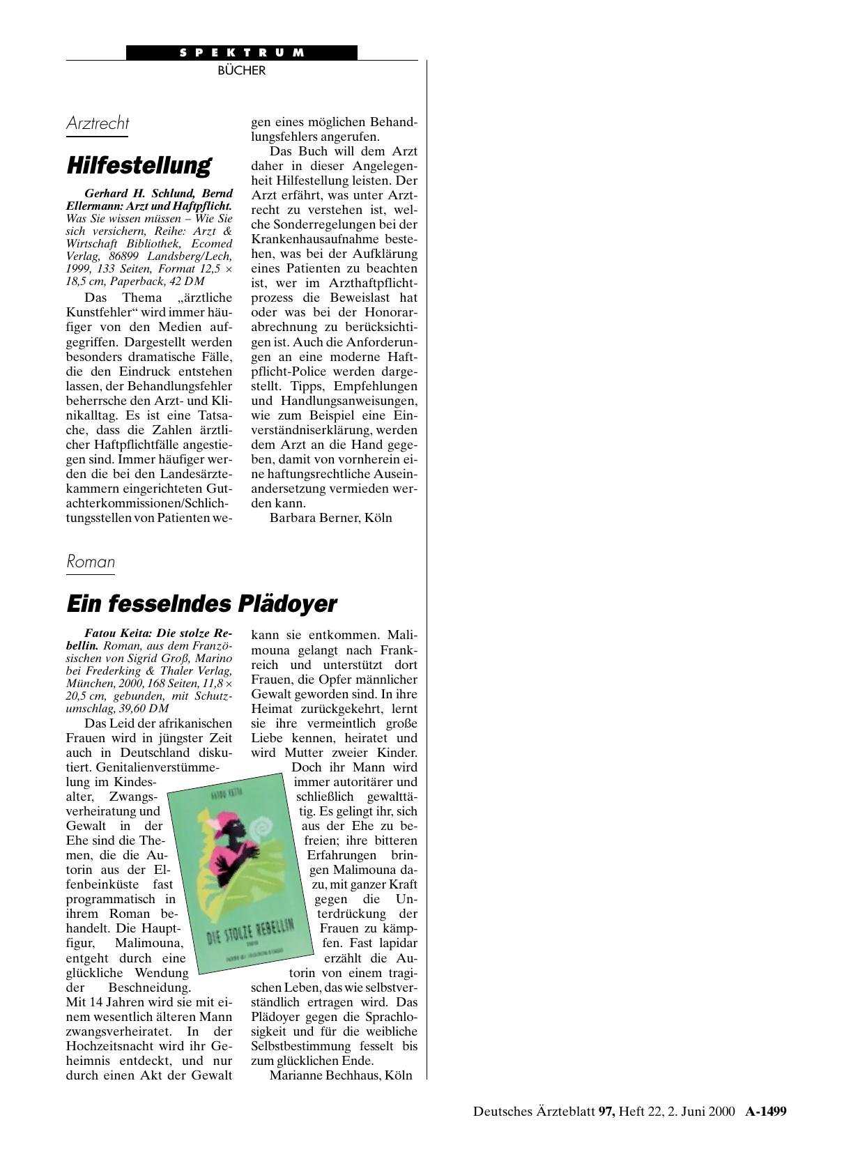 Vorschauseite 1: Arzt und Haftpflicht
