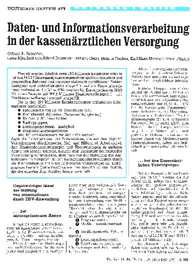 Vorschauseite 1: Datenund Informationsverarbeitung in der kassenärztlichen Versorgung
